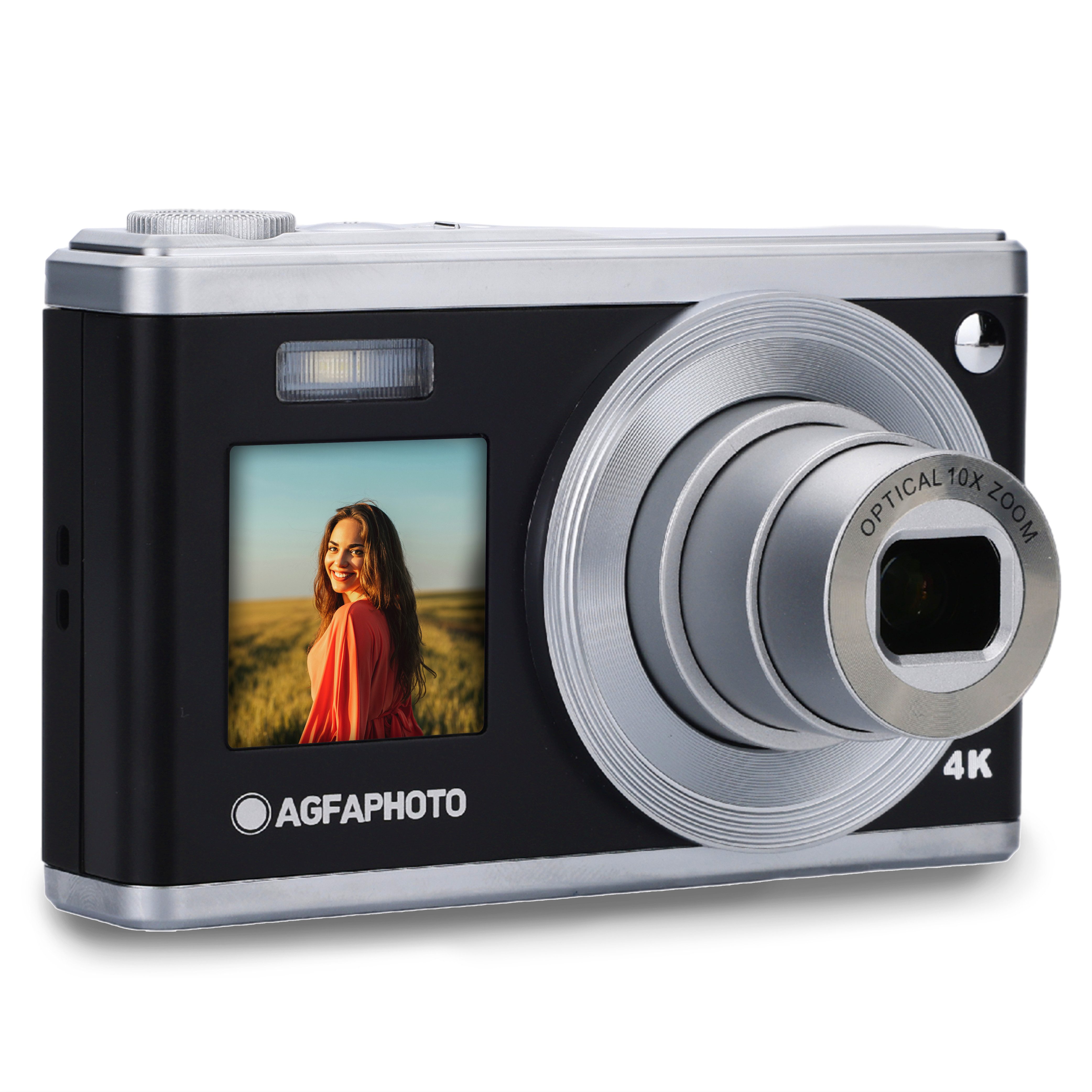 AgfaPhoto Realishot DC9200 x10 Kompaktkamera (24 MP, 10x opt. Zoom, Doppelbildschirm vorne + hinten)