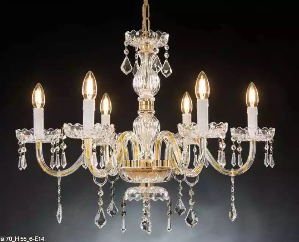 JVmoebel Kronleuchter Kristallpendelleuchte in elegantem Design, Leuchtmittel wechselbar, Made in Europa