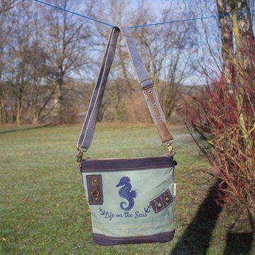 Sunsa Umhängetasche Damen Maritim Tasche. Canvas Umhängetasche. kleine Seepferd Vintage Handtasche. Geschenke für Frauen., enthält recyceltes Material