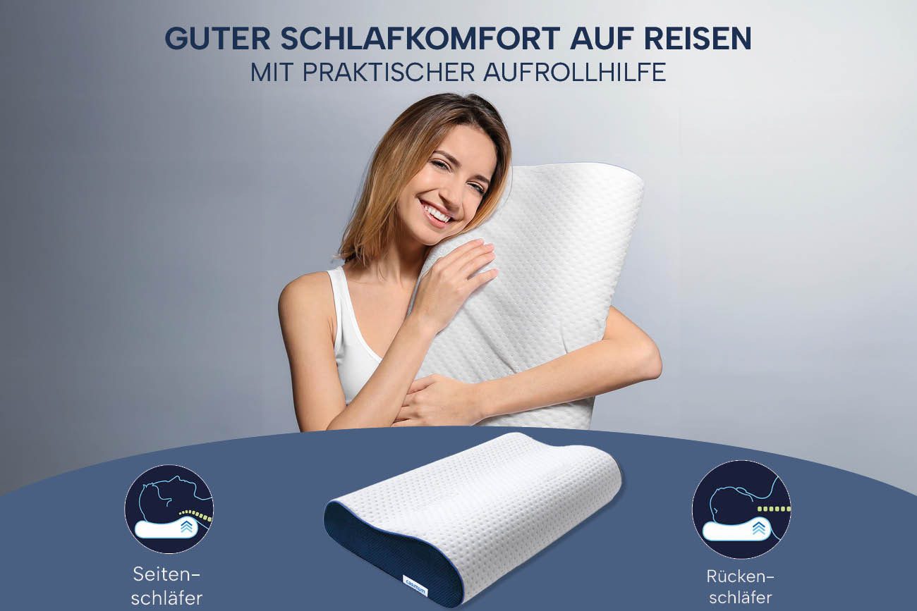 casimum Nackenstützkissen Orthopädisches Nackenkissen ERGO VARIO, 60x30cm, höhenverstellbar, Füllung: Memory Foam (Memory Schaum), Bezug: Ohne, Seitenschläfer, Rückenschläfer, ergonomisches Nackenkissen, orthopädisches Kissen