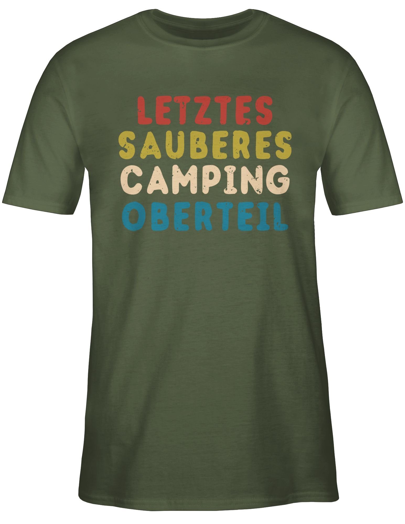 Shirtracer T-Shirt 03 Grün Letztes Sprüche Oberteil sauberes Camping Statement Army