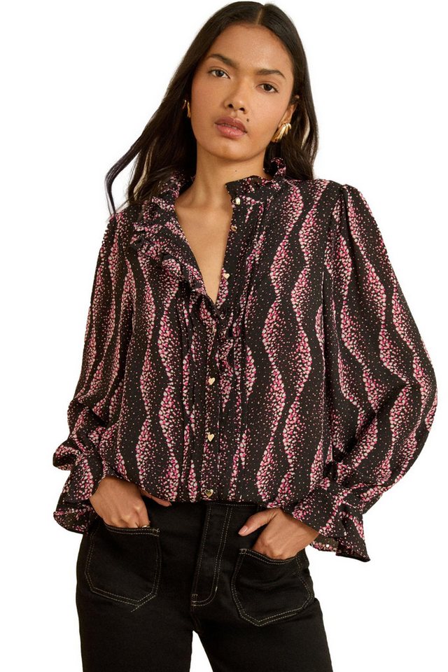 Love & Roses Langarmbluse Love & Roses Bluse mit Rüschendetail, Regular (1-tlg)