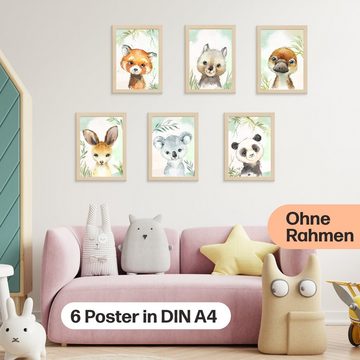 CreativeRobin Poster Baby Tier-Poster-Set fürs Kinderzimmer I Schöne Babyzimmer Deko, Tiere Australiens