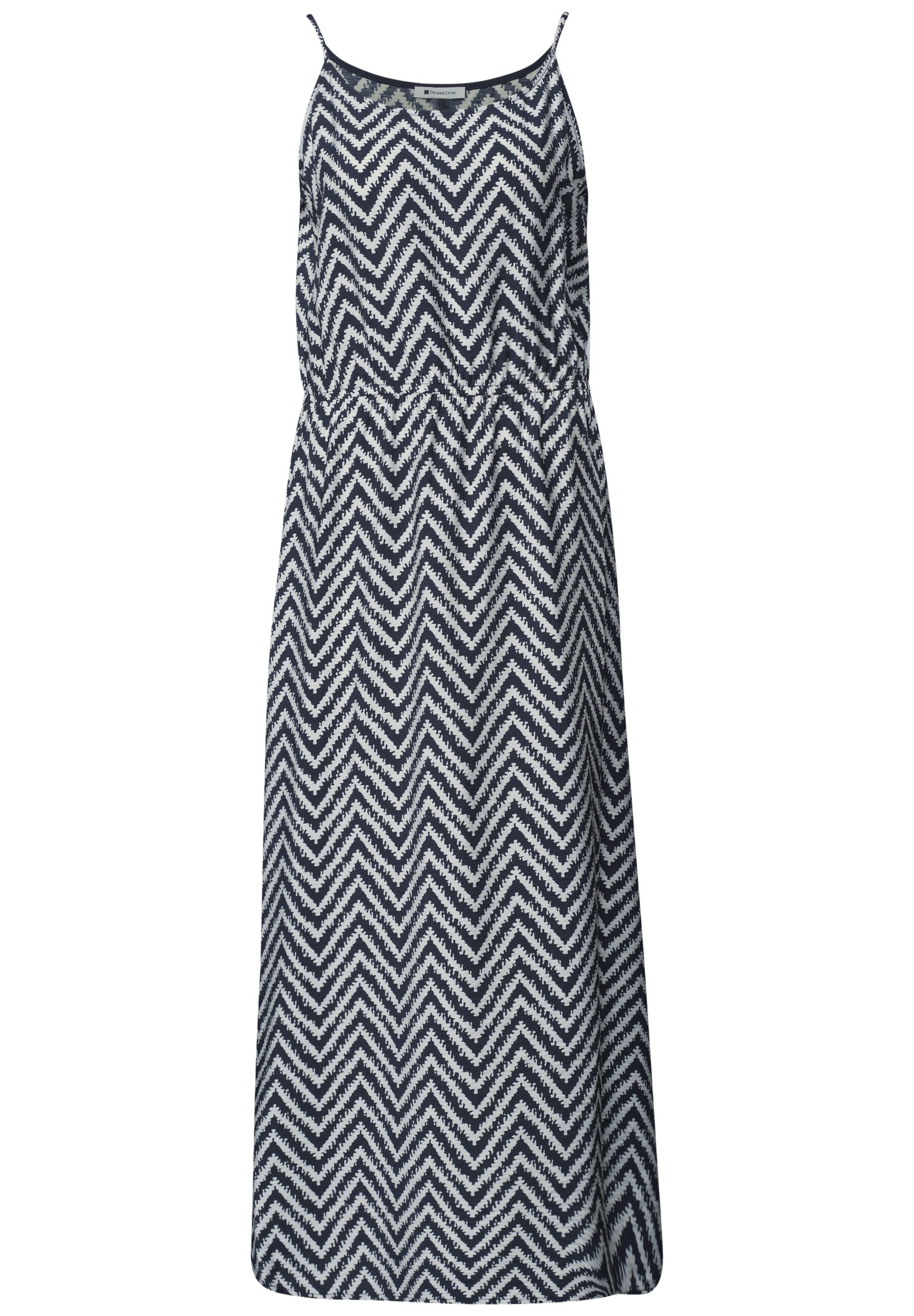 STREET ONE Midikleid Sommerkleid mit Zick-Zack-Muster