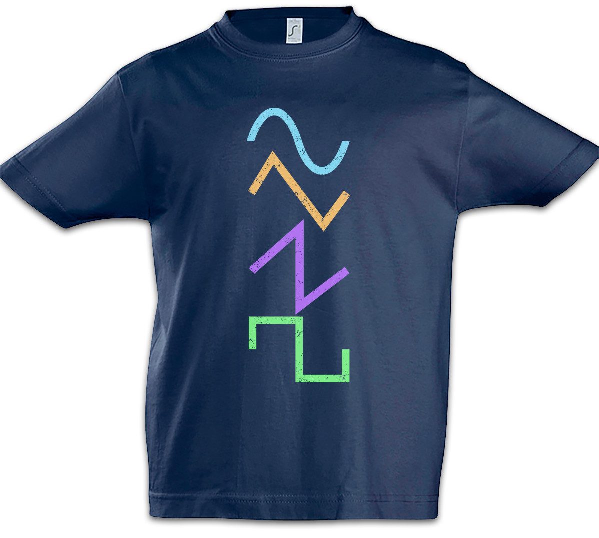 Print-Shirt Waves Kinder T-Shirt Synthesizer Electro Techno LFO Musik Music DJ MC