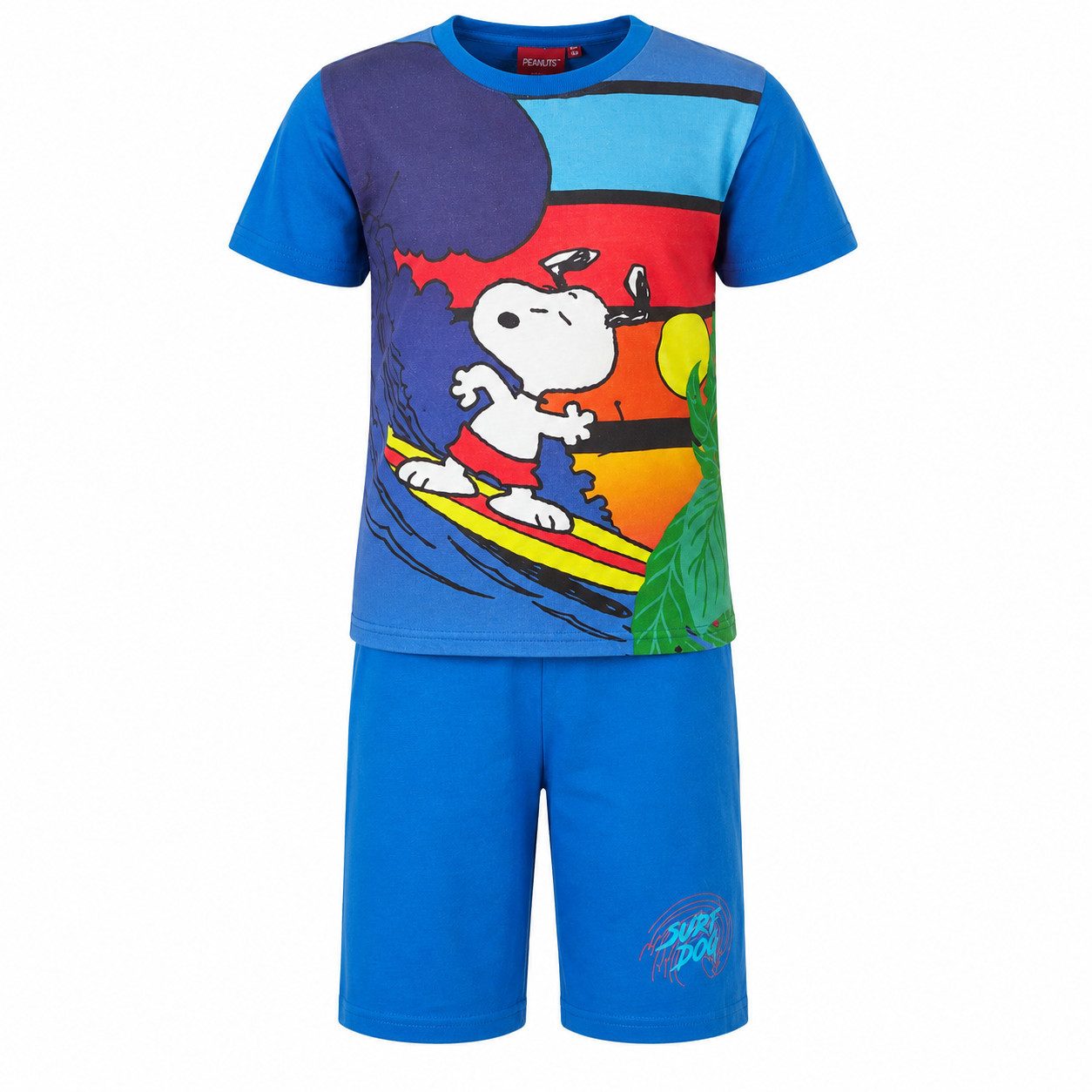 Snoopy Schlafanzug Peanuts Snoopy Kinder Sommerset Shorts plus T-Shirt 100% Baumwolle Gr. 110 bis 128