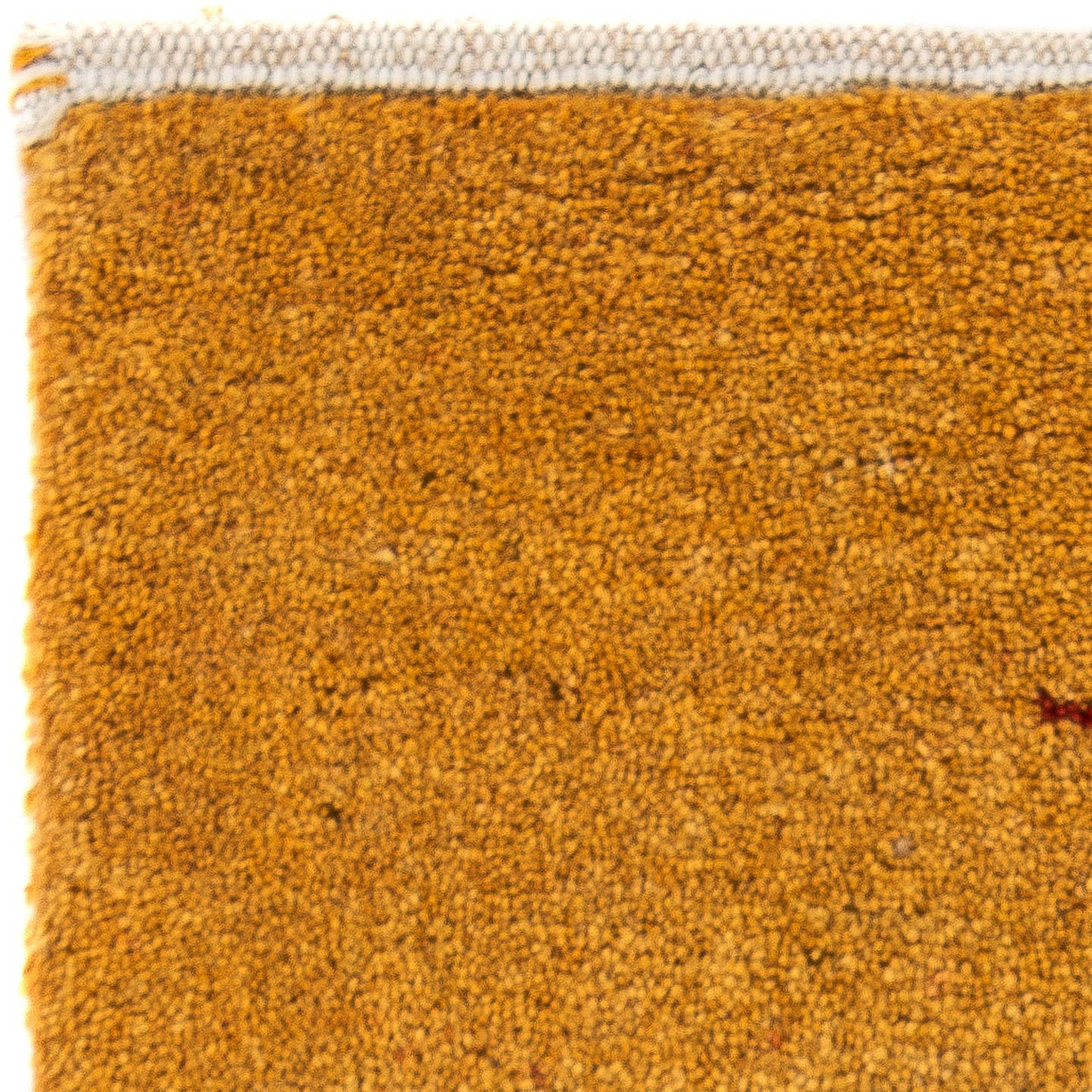 Wollteppich Gabbeh - 60 mit Perser cm - orange, Loribaft 40 Handgeknüpft, mm, Zertifikat morgenland, x - Höhe: Einzelstück rechteckig, Wohnzimmer, 12