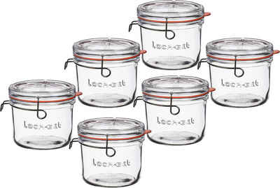 Emilja Einmachglas Lock-Eat Einkochglas 500ml - Einkochglas mit Bügelverschluss - 6 Stück