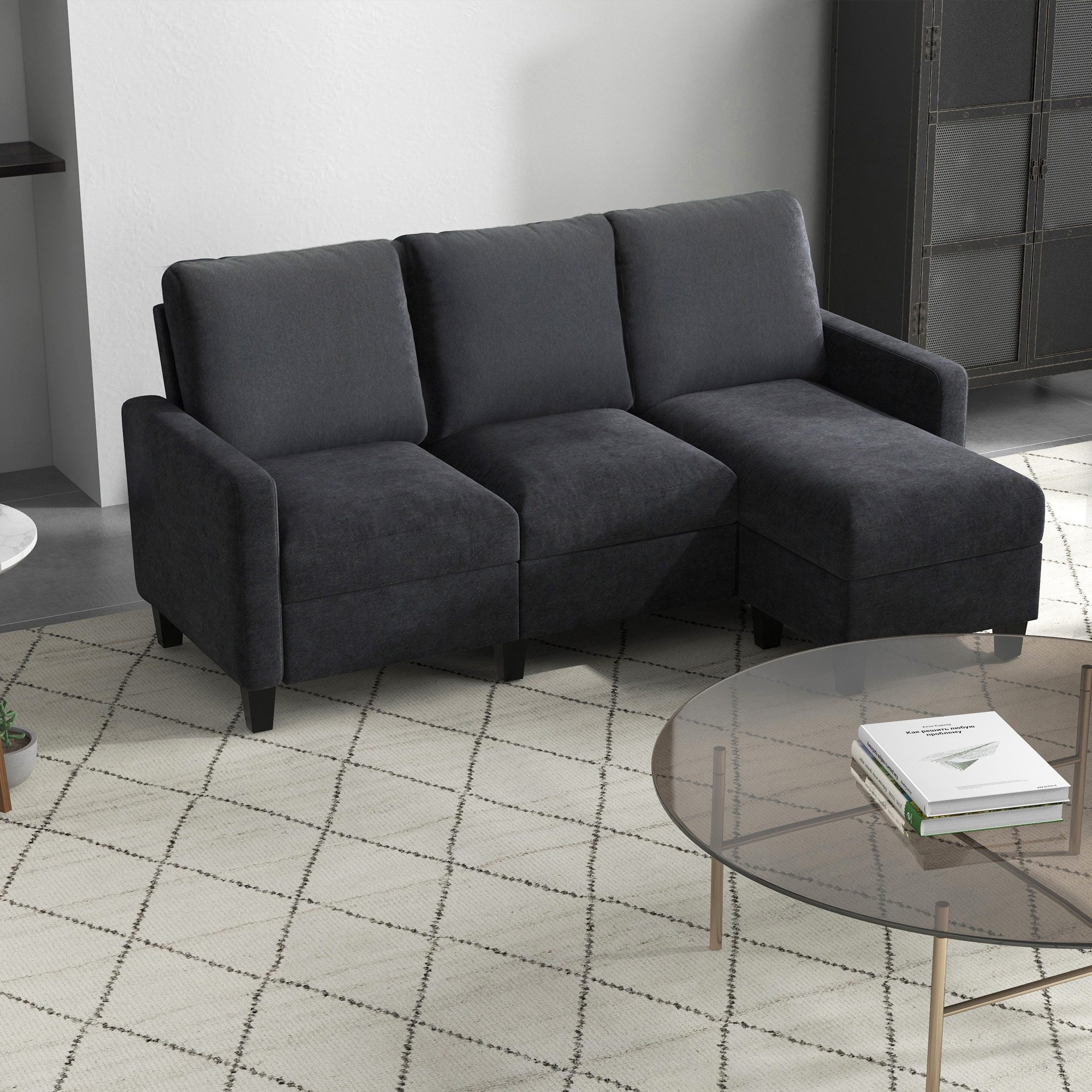 HOMCOM Ecksofa Ecksofa, Eckcouch in L-Form, günstig online kaufen