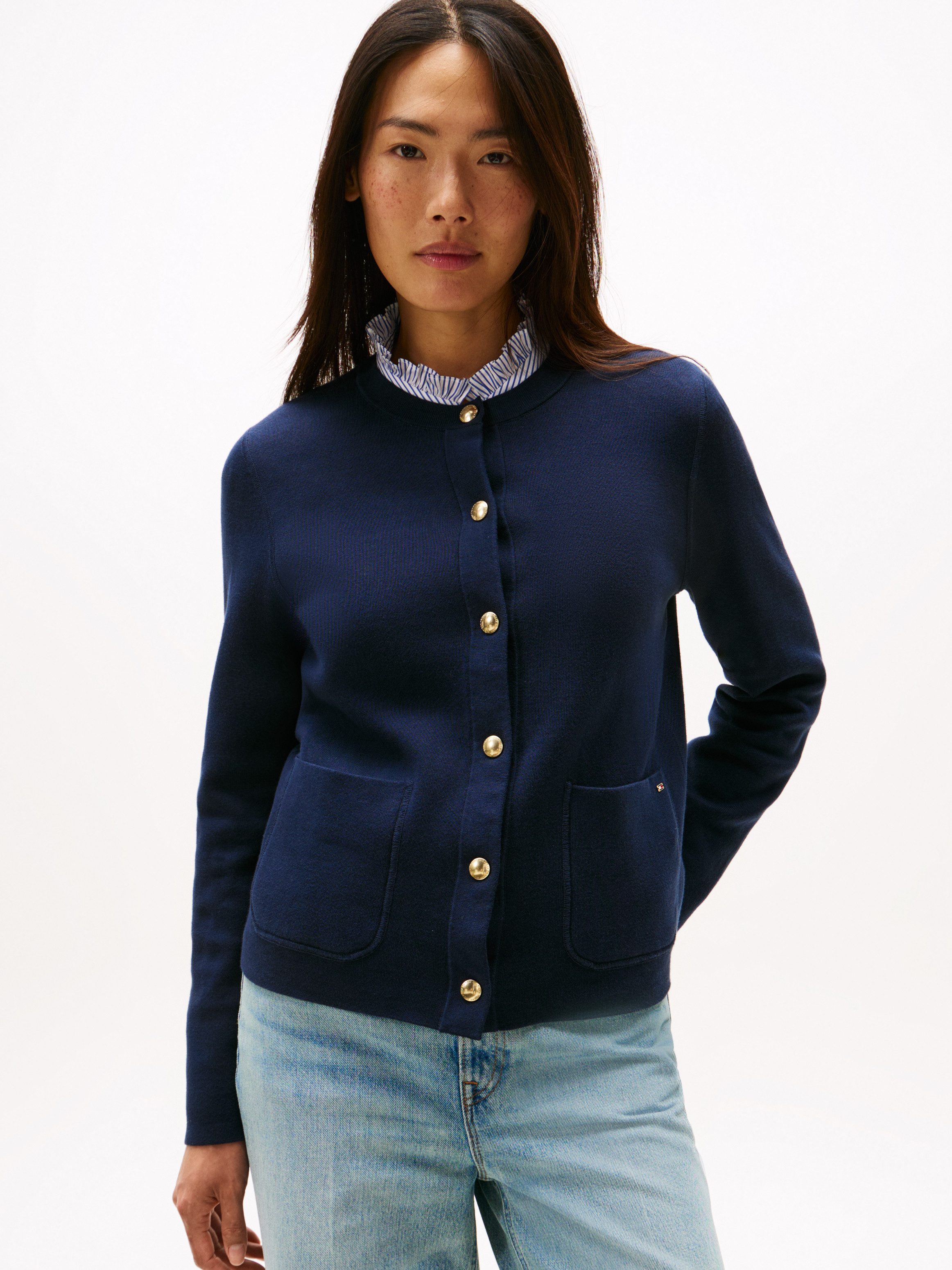 Tommy Hilfiger Strickjacke CO JERSEY STCH REVERSIBLE CARDI mit Wendemöglich günstig online kaufen