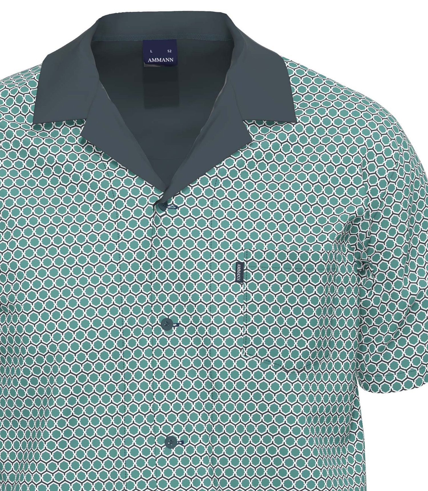 Ammann Shorty Hydro (Set, 2 tlg., 2-teilig) Herren Pyjama kurz Kurzarm Bio Baumwolle leger