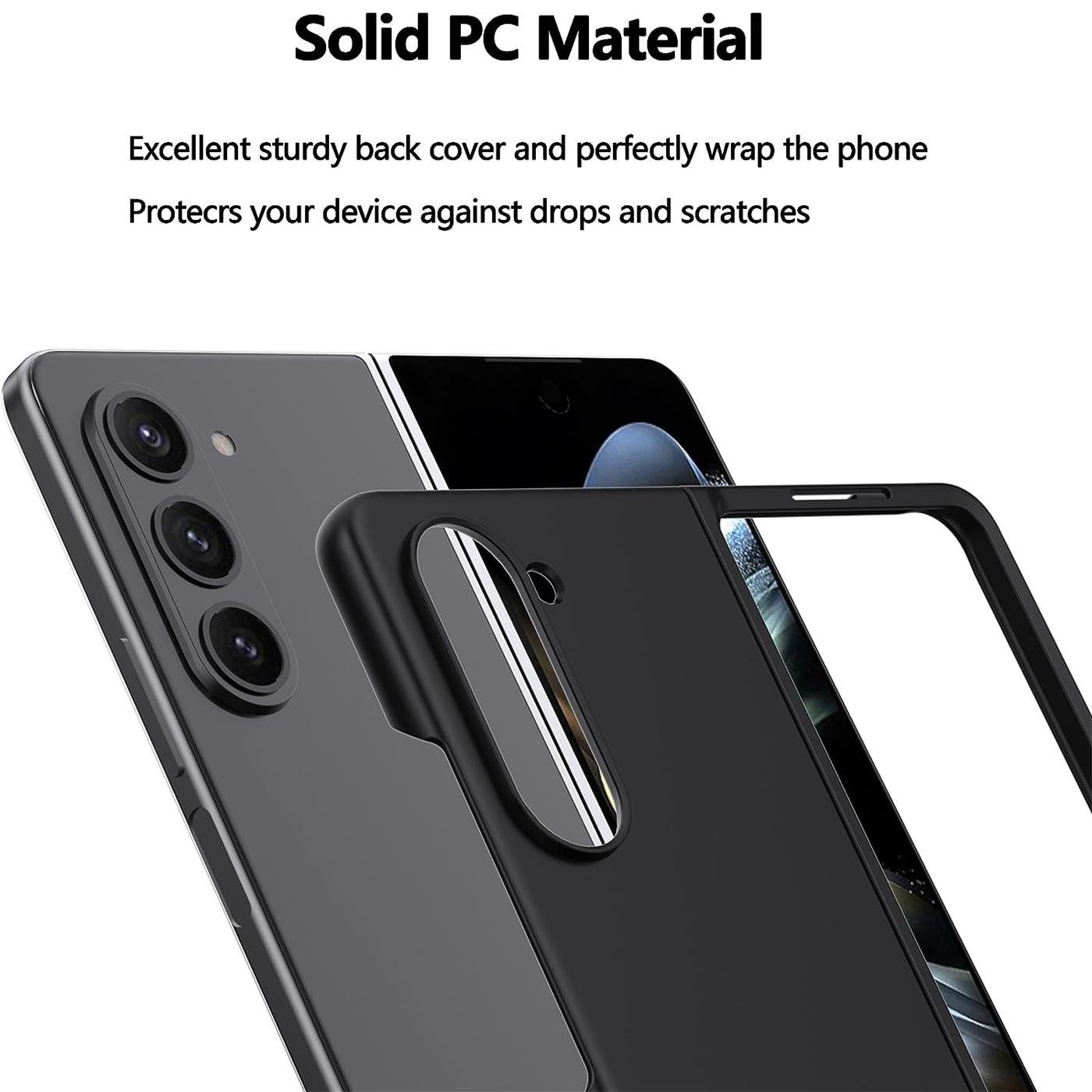 CoolGadget Handyhülle Black Series Handy Hülle für Samsung Galaxy Z Fold 5 7,6 Zoll, Edle Silikon Schlicht Robust Schutzhülle für Galaxy Z Fold 5 5G Hülle