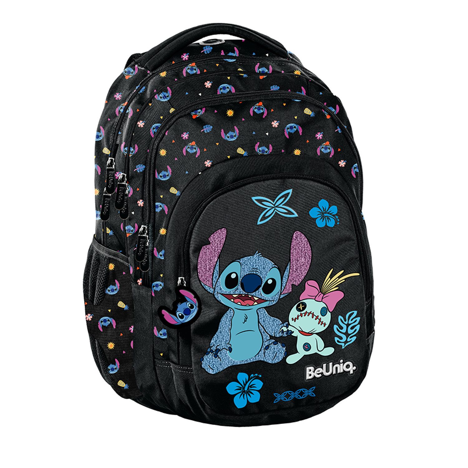 PASO Schulrucksack BeUniq Stitch Schulset: Rucksack, Federmäppchen, Tasche (3-tlg), Rucksack mit drei Fächern, Laptopfach und verstärkter Unterseite