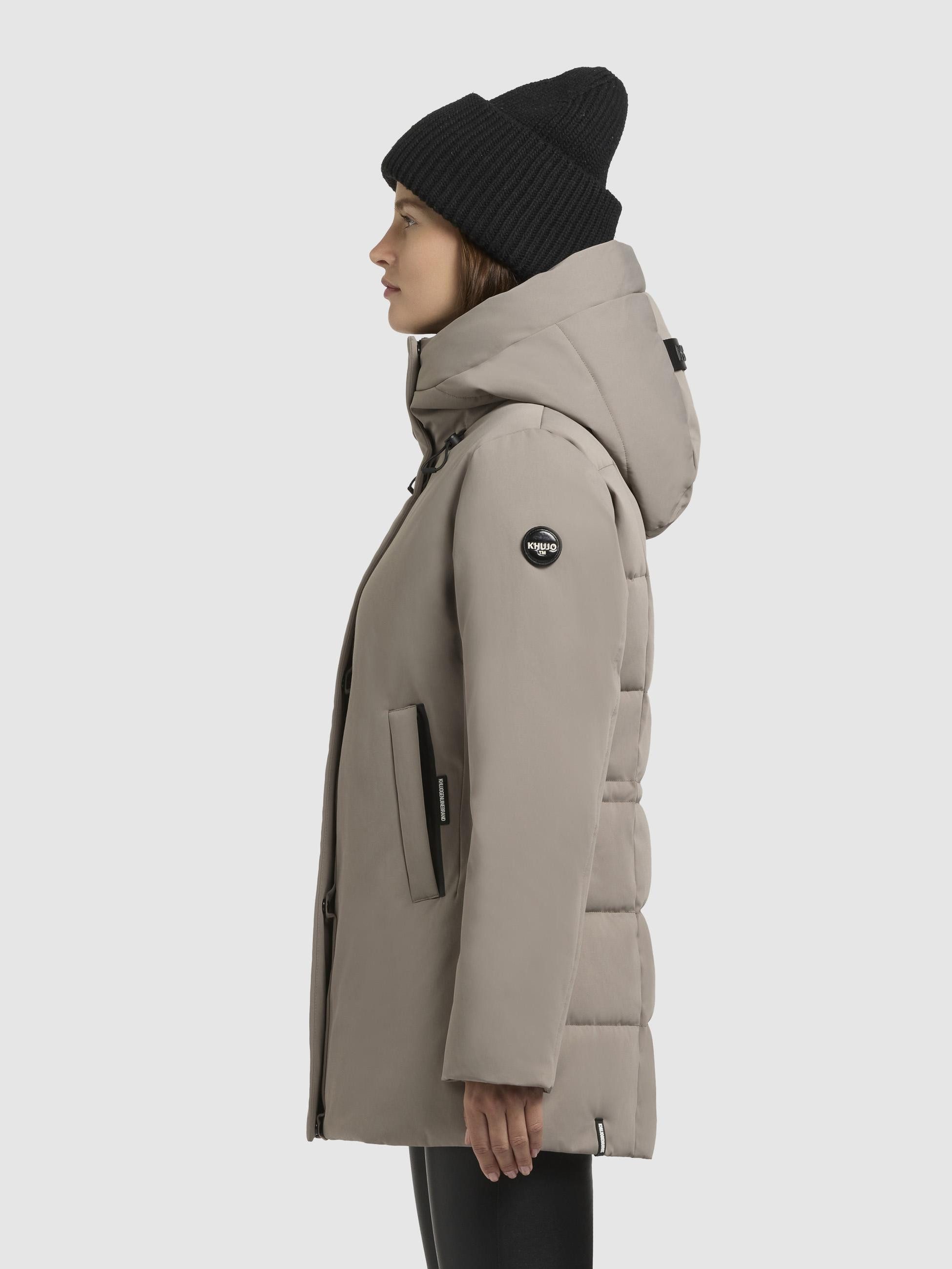 khujo Winterjacke Palla-YM Damen Wintermantel mit verstellbarer Kapuze