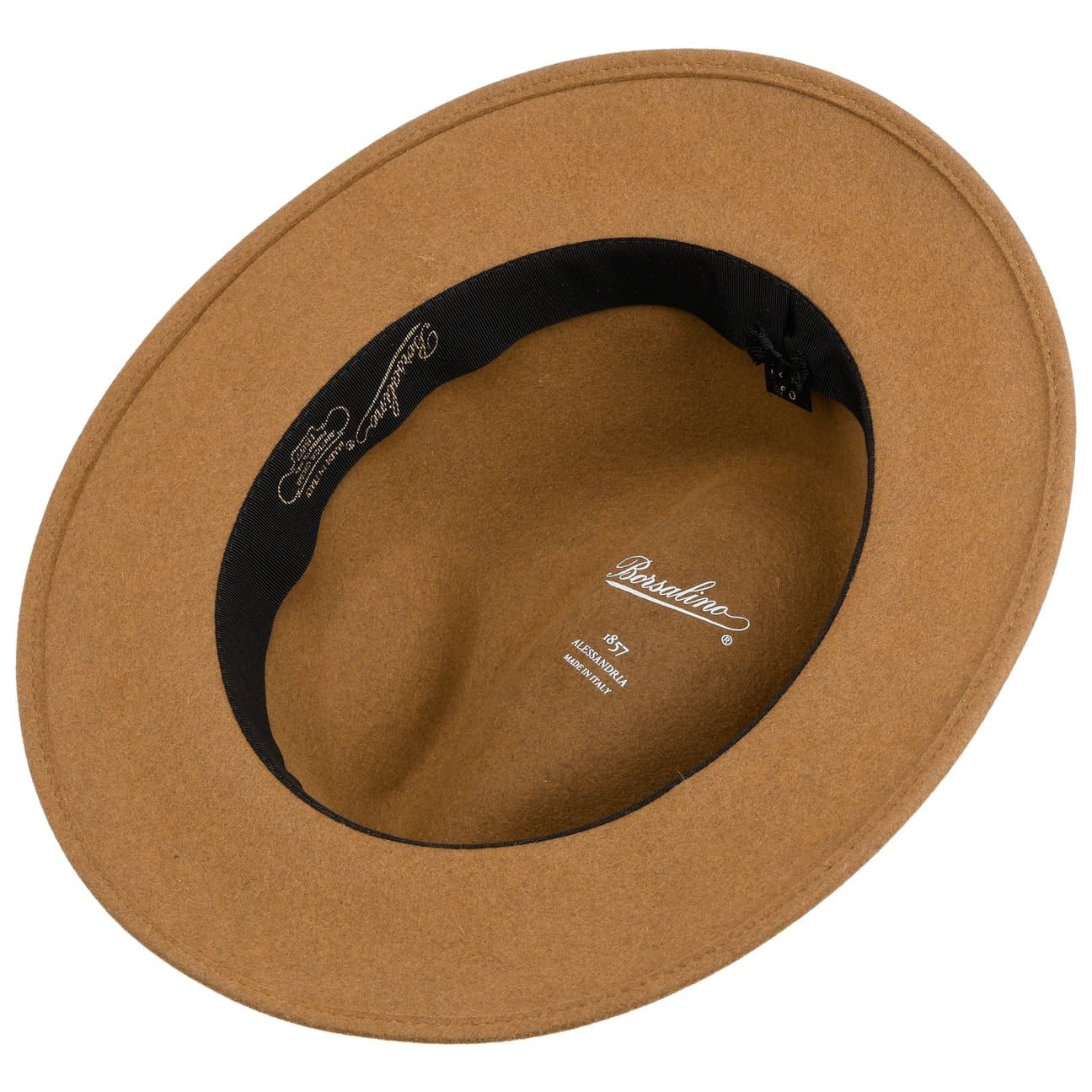 Borsalino Filzhut (1-St) Fedora mit Lederband, Made in Italy
