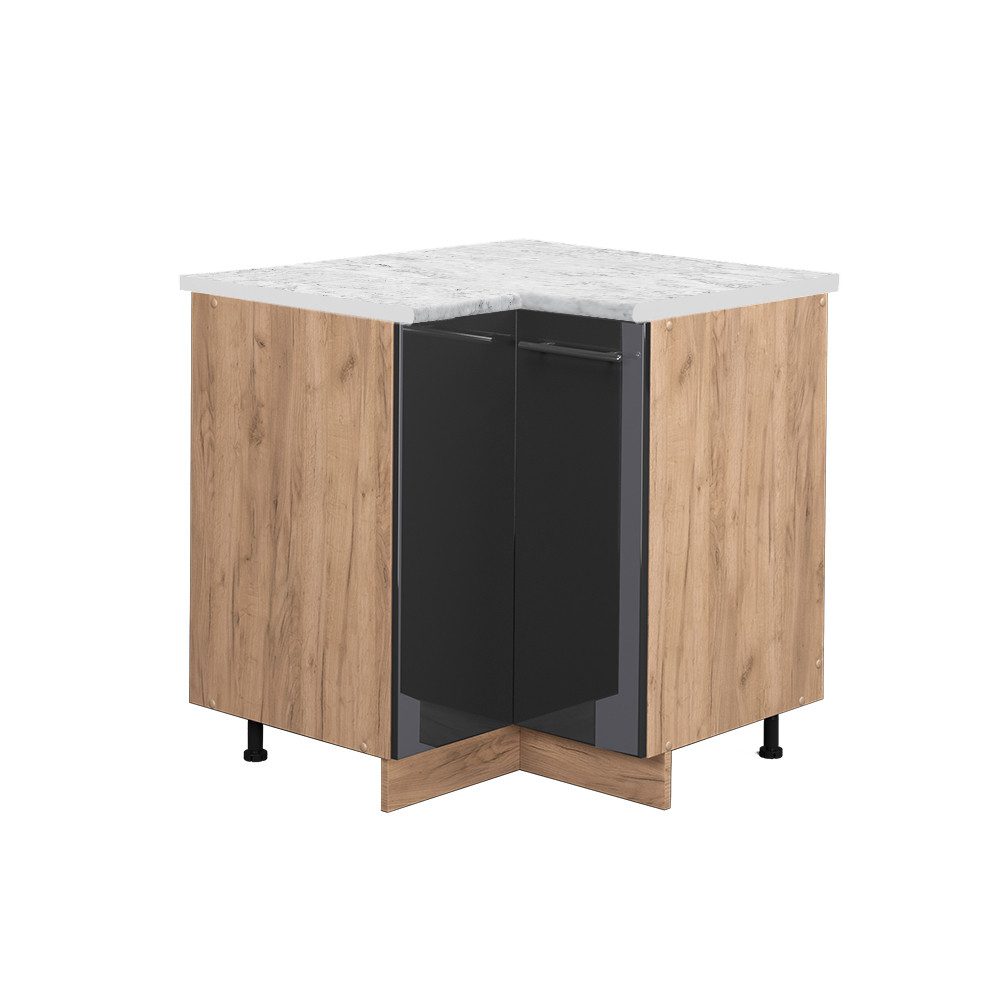 Vicco Eckunterschrank Fame-Line, Anthrazit Hochglanz/Goldkraft Eiche, günstig online kaufen