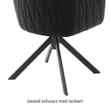 Lomadox Polsterstuhl SVELVIK-05, Moderne Esszimmerstühle 2er Set in anthrazit, B/H/T ca. 60/92/65 cm
