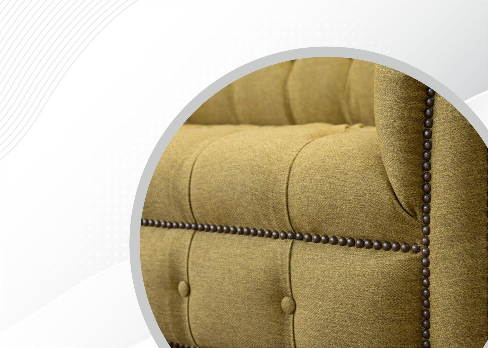 Wohnzimmer Europe Chesterfield-Sofa luxus Neu, in 3-Sitzer Senf Möbel Stil Made JVmoebel Chesterfield