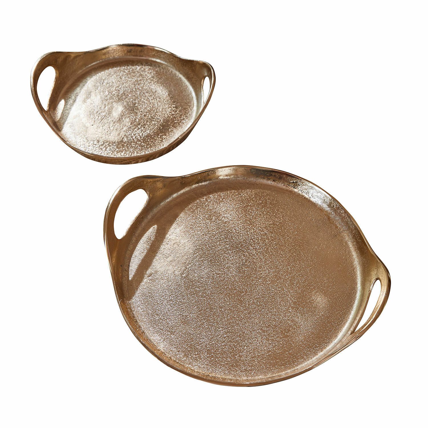 Mirabeau Tablett Tablett 2er Set Tiavela gold, Aluminiumguss