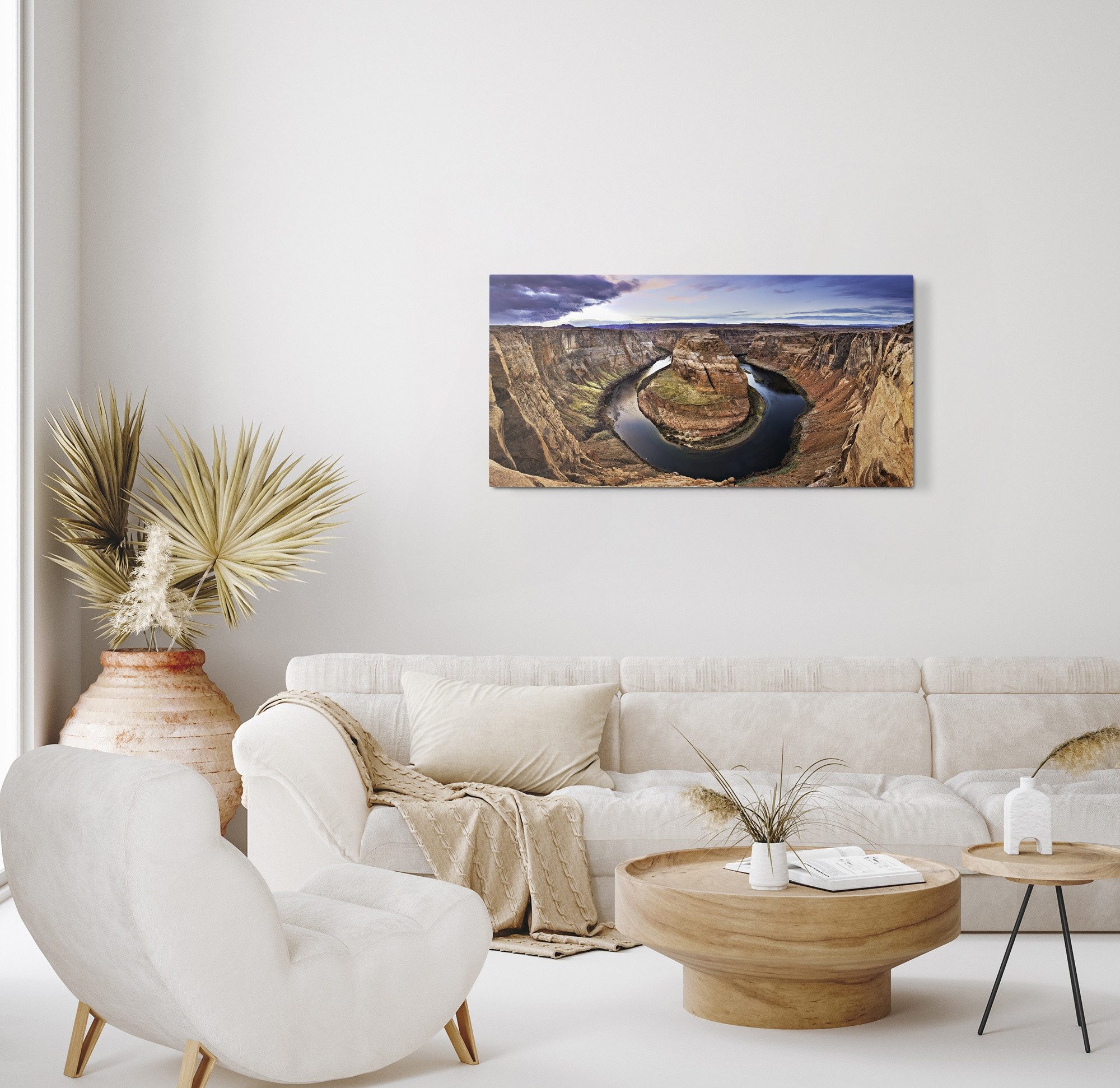 Sinus Art Leinwandbild Kunstdruck Bilder 120x60cm Colorado River USA Grand Canyon Fluss Felse, (1 St)