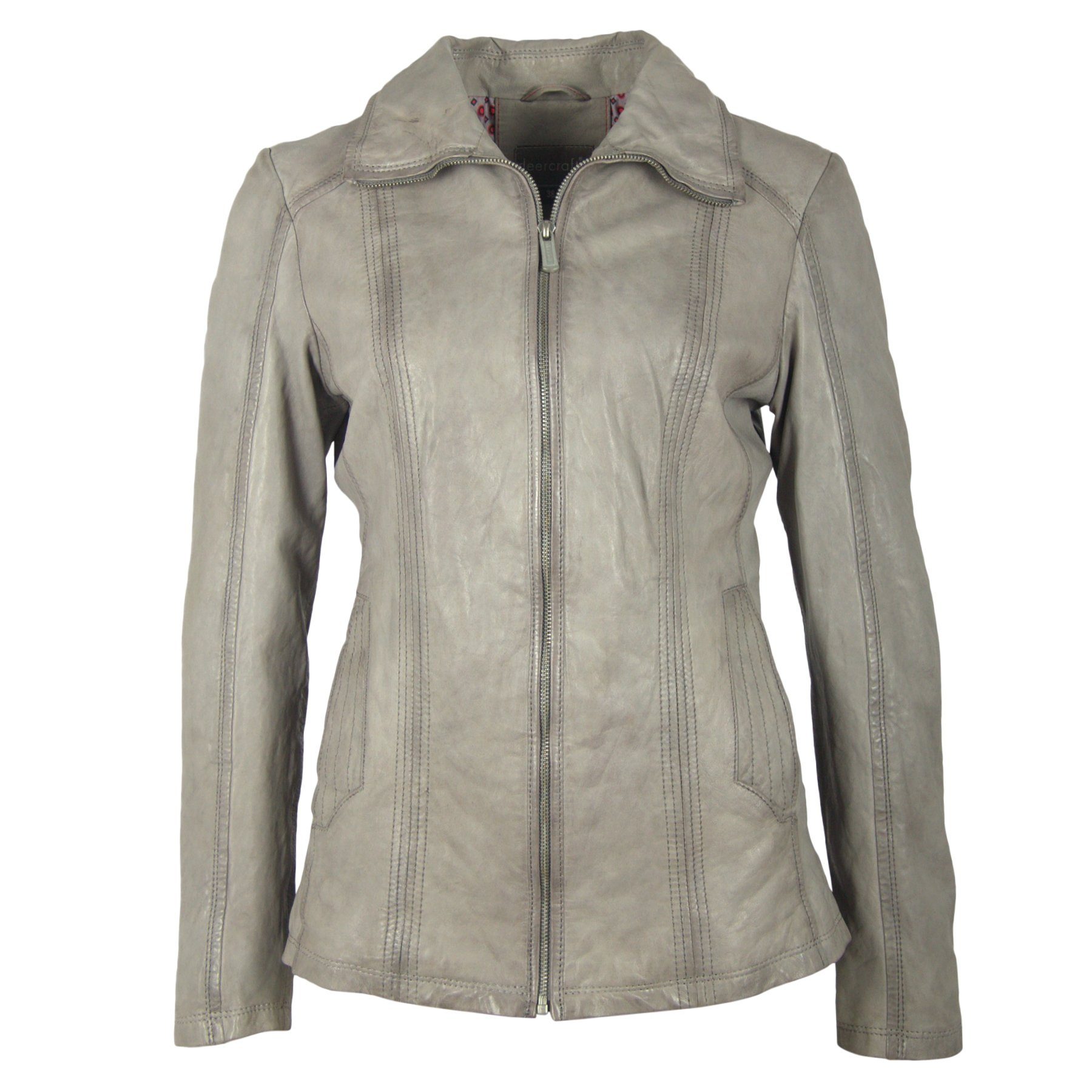 Deercraft Lederjacke Elegante Damen Kurzjacke Corinna S18 LONTV in versch. Größen & Farben light grey