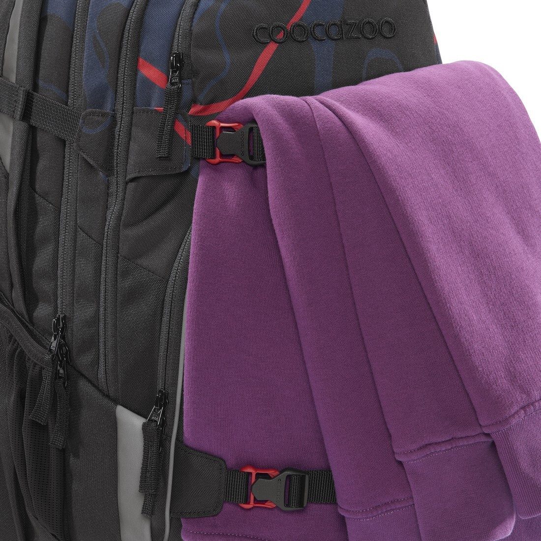 coocazoo Schulranzen PORTER Lava Lines 2-teilig, ergonomisch, 2-teilig (2-tlg)