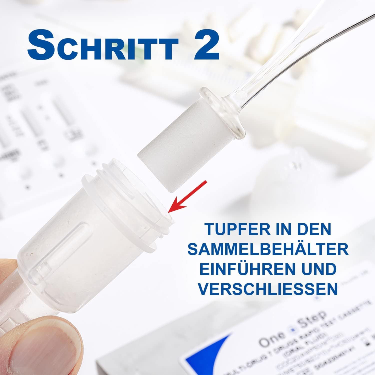 One+Step Drogen-Schnelltest Multi Speichel für 7 Drogenarten, 2-tlg.