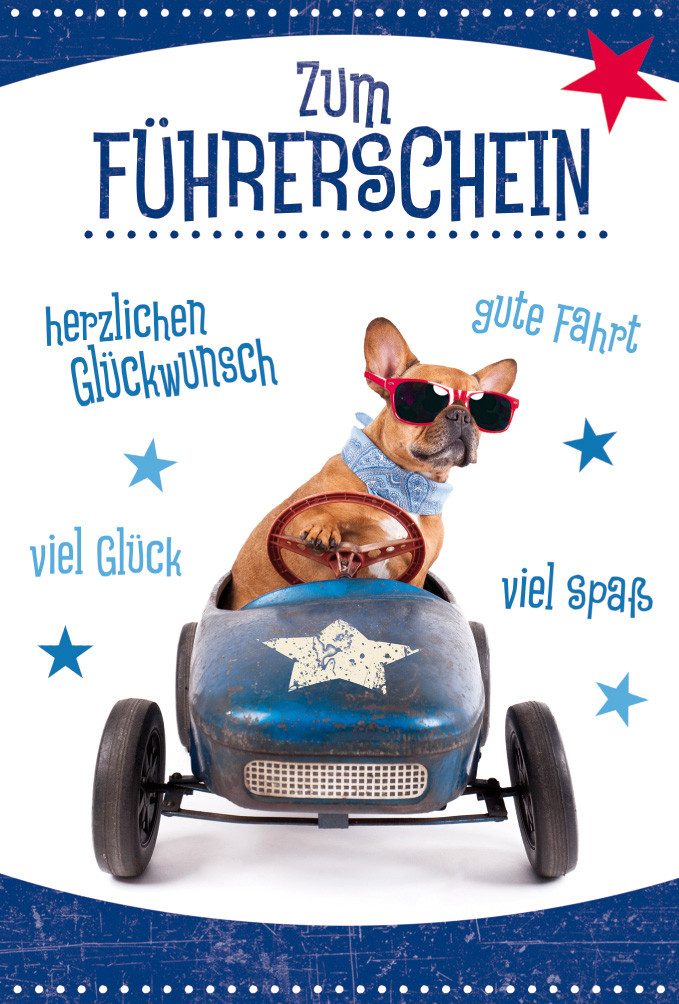 BSB Grußkarten Führerschein - Glückwunschkarte im Format 11,5 x 17 cm mit