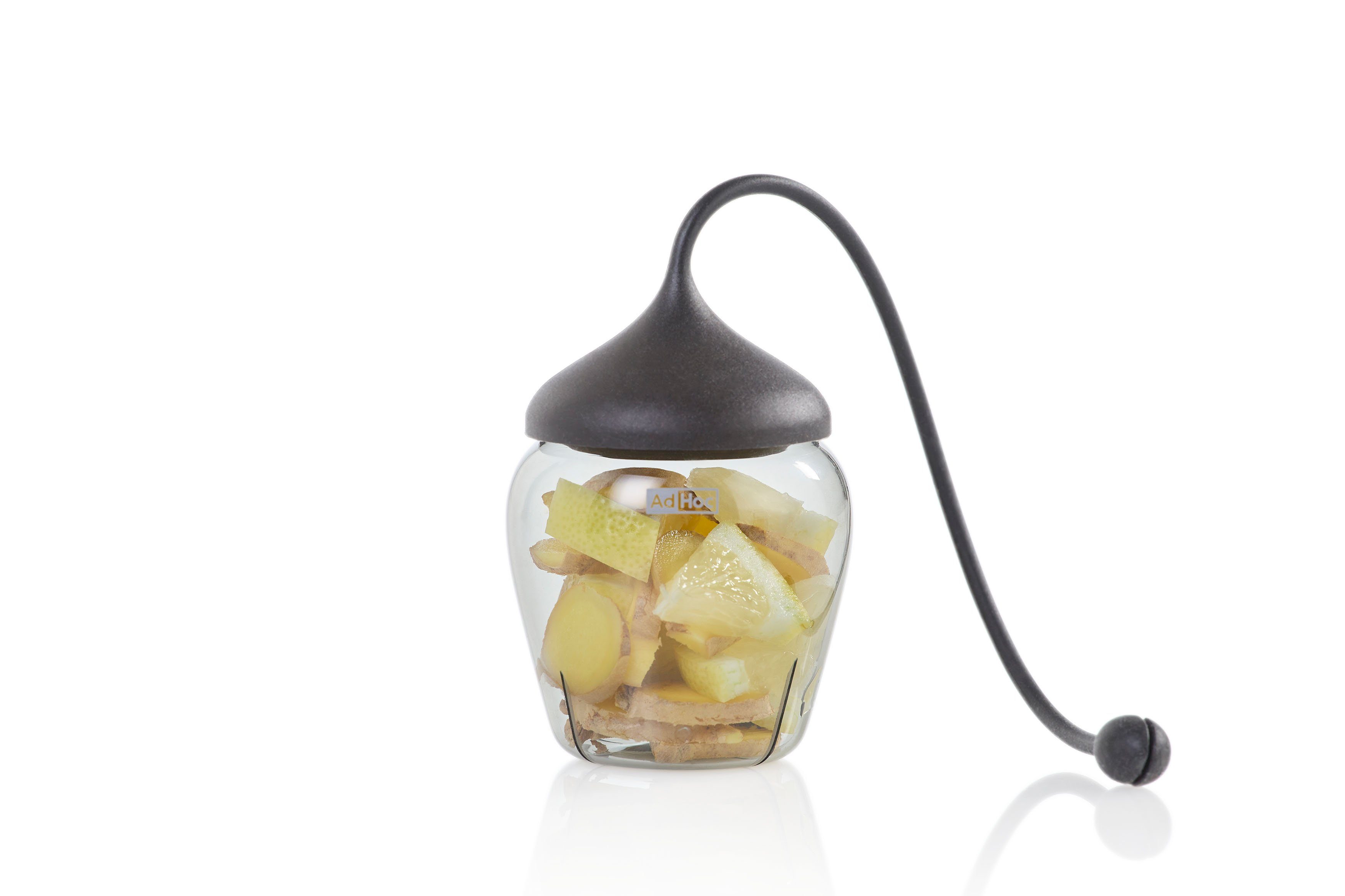 AdHoc Teesieb Glas-Teefilter Fusion, Glas, Silikon, (1-St), perfekt für großblättrige Teesorten oder Gewürze