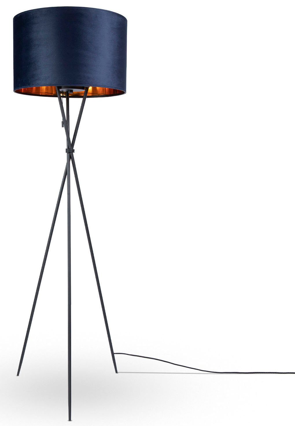 Paco Home Stehlampe Kate Velour Filigran 177,5cm Leuchtmittel, Color, E27 Höhe Standleuchte Wohnzimmer ohne Dreibein uni