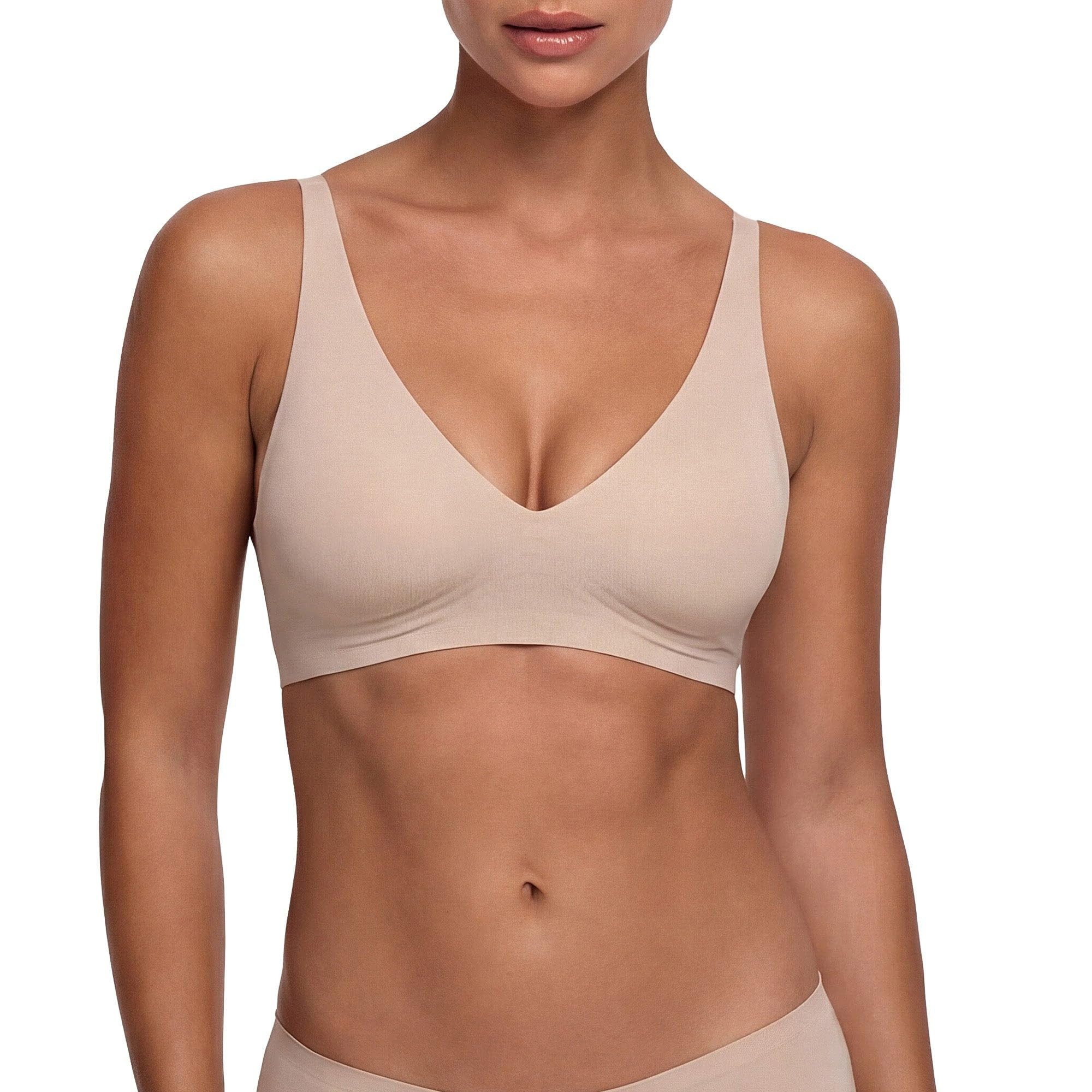 cfab by creamy fabrics Bügelloser BH Comfort Push-Up BH-Beige-2XL (1-tlg)