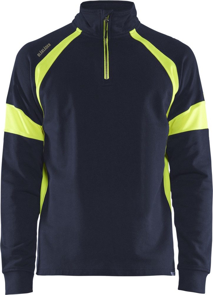 Blåkläder Warnschutz-Shirt Sweatshirt Half-Zip Mit High Vis