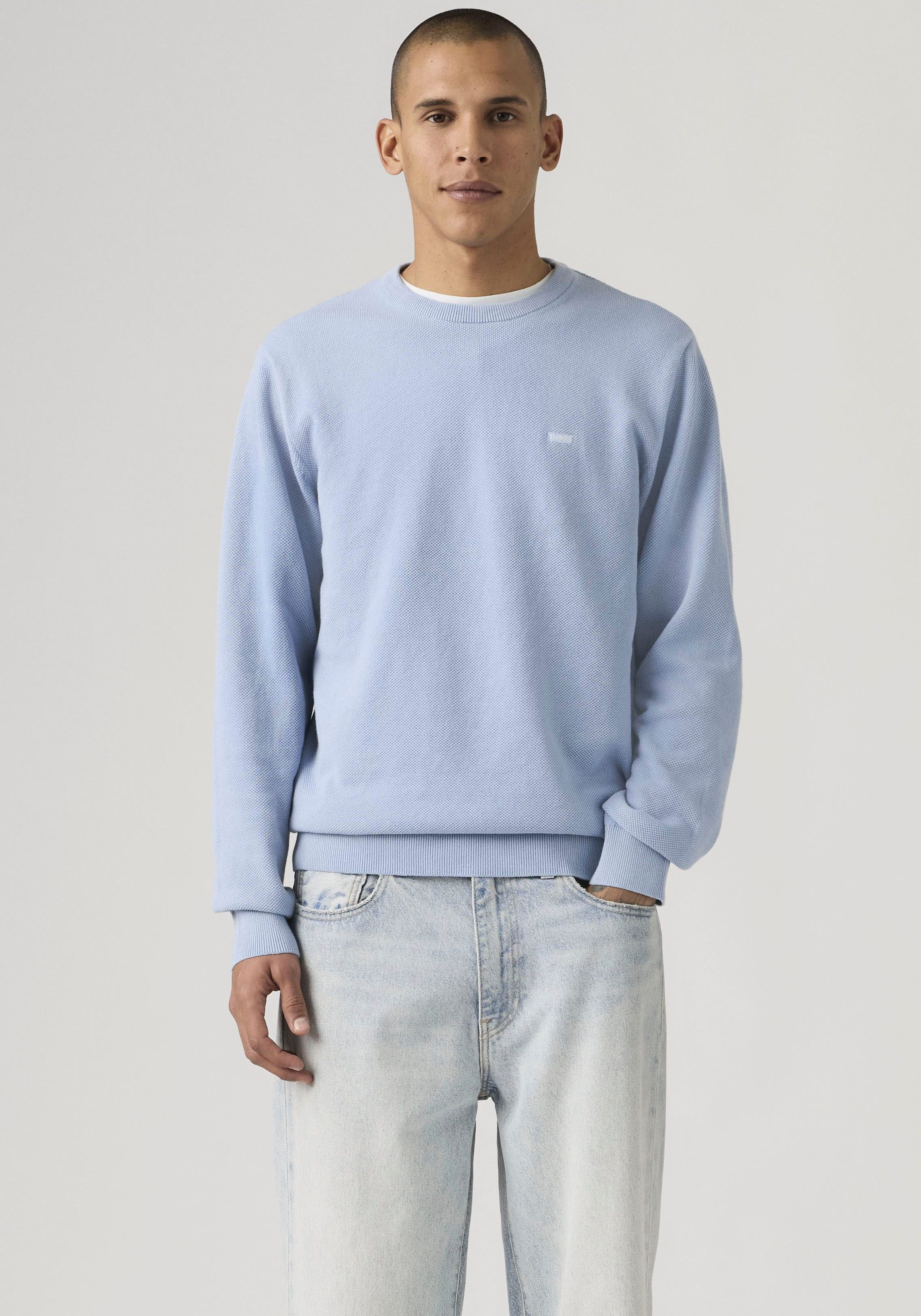 Levi's® Rundhalspullover LIGHTWEIGHT HM SWEATER Feingerippte Abschlüsse
