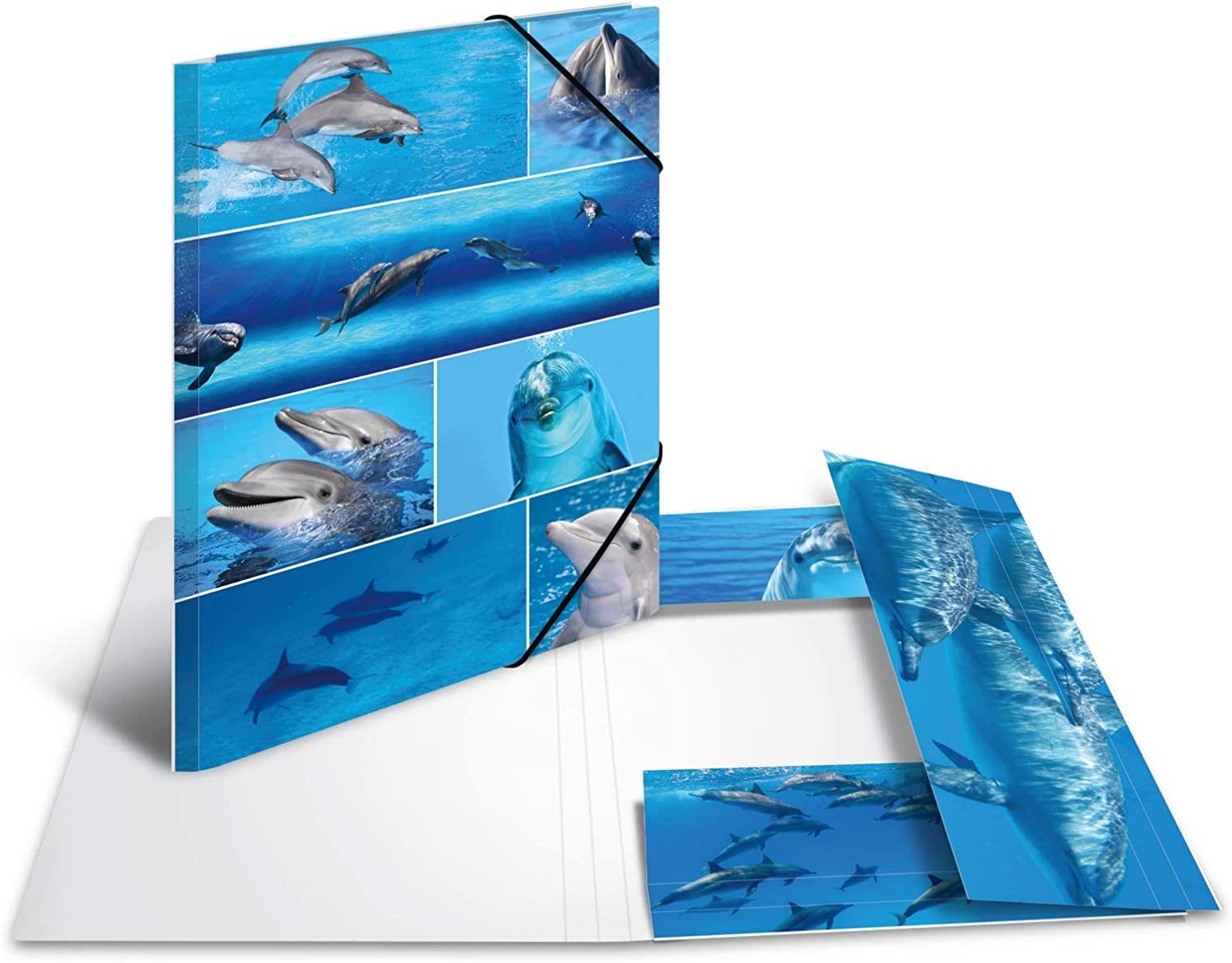 HERMA Organisationsmappe HERMA Eckspannermappe "Delfine", aus Karton, DIN A3
