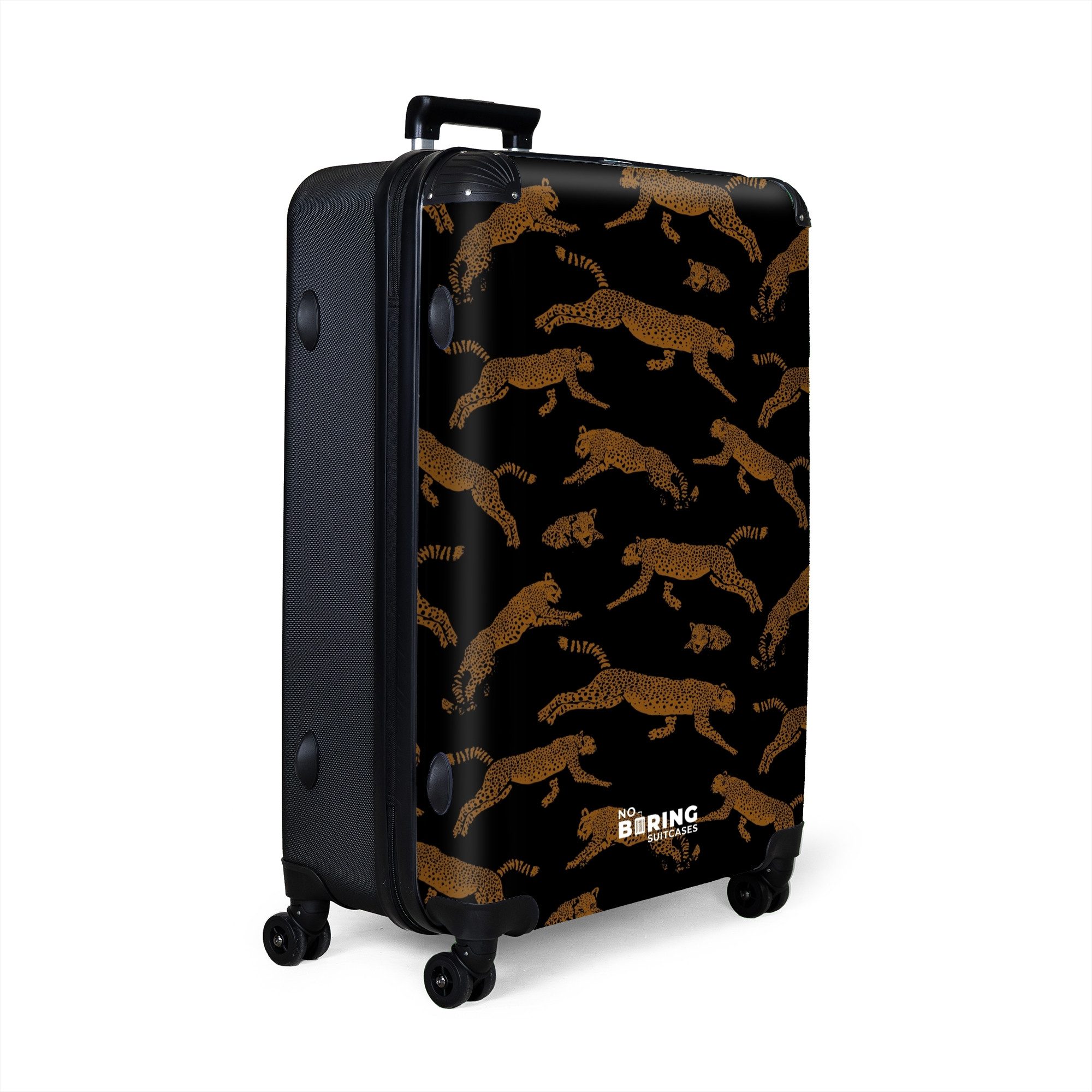 NoBoringSuitcases.com© Hartschalen-Trolley Schwarz mit Panthern 77 günstig online kaufen