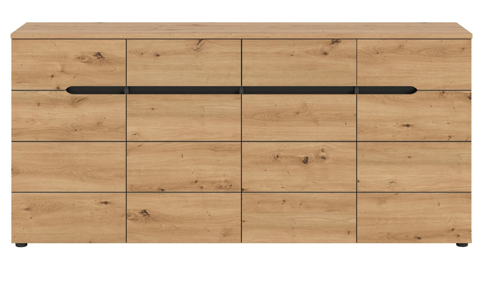 Inn.Furn Sideboard Cooper (Kommode in Eiche Artisan und Basalt Grau, 4-türig, 173 x 81 cm), mit Vollauszug und Soft-Close-Funktion