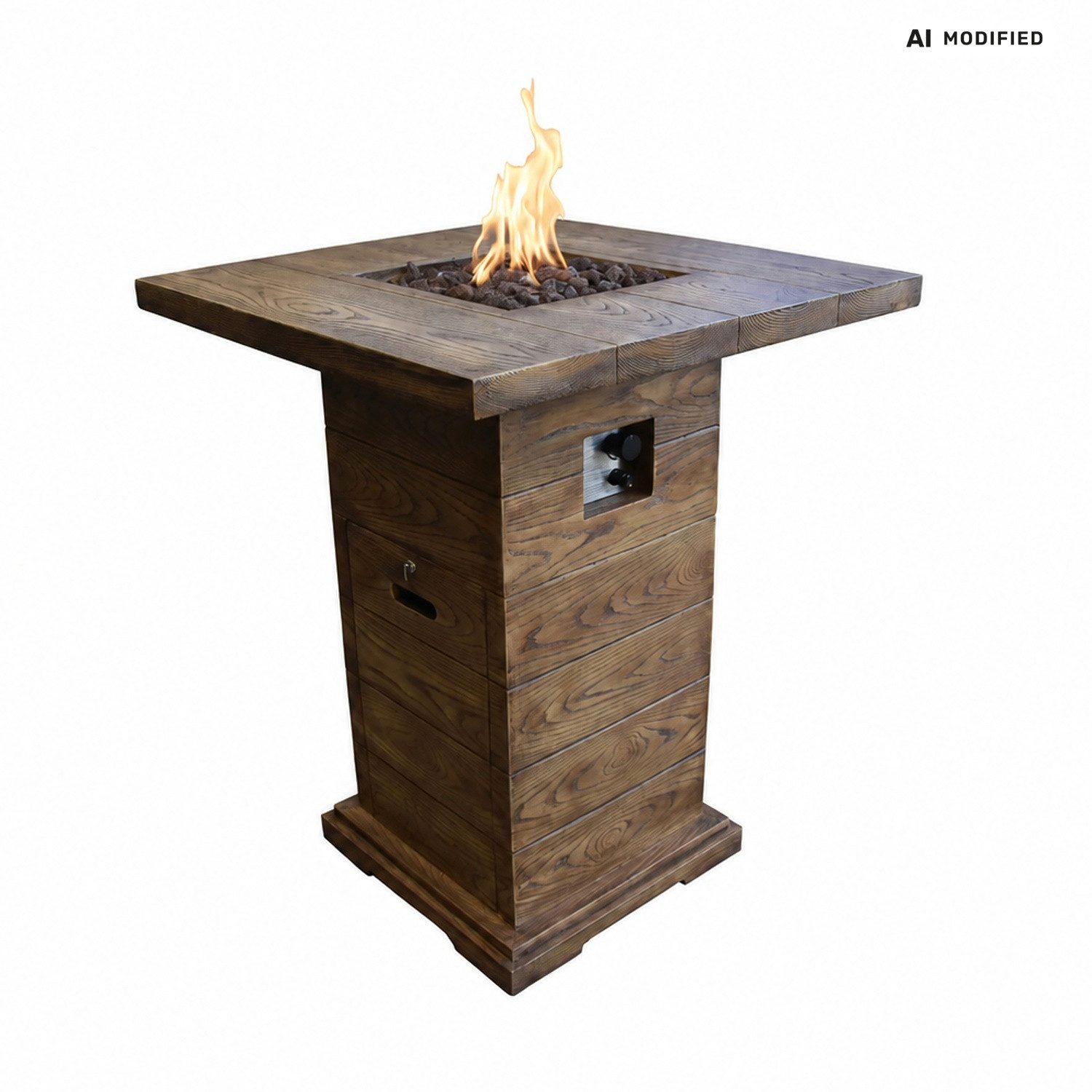 ELEMENTI Feuerstelle "Rova Bar" Gasfeuerstelle, (in Holz-Optik, 8-St), L 87 x B 87 x H 106 cm