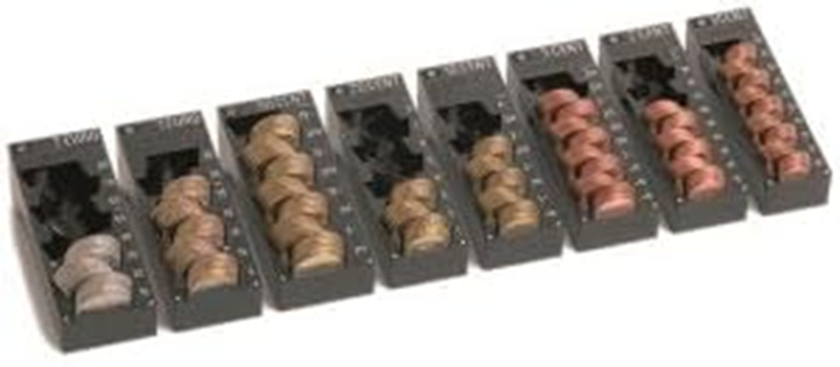 INKiESS Münzetui Einzelmünzbehälter Satz 8 Stück Minikord Euro schwarz 11 x 30,5 cm