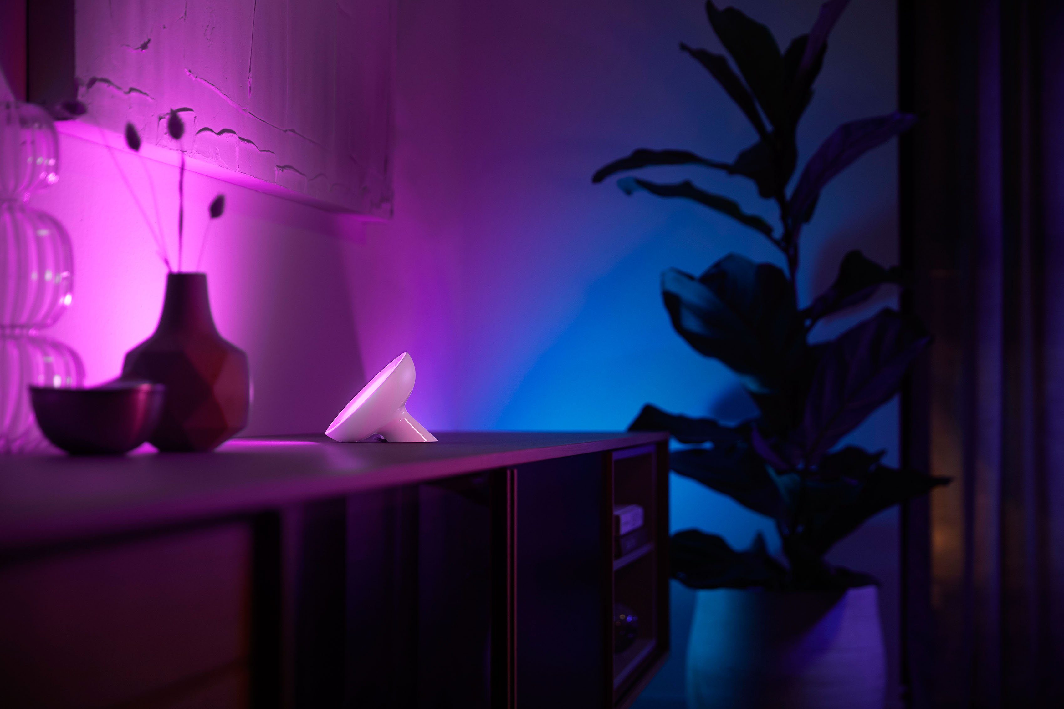 Philips Hue Farbwechsler, integriert, Home, Ein-/Ausschalter, Kaltweiß, Lumen weiß, LED Bluetooth, LED Warmweiß, Tischleuchte, fest Bloom, Dimmfunktion, Tischleuchte Farbsteuerung, Neutralweiß, Smart LED 500