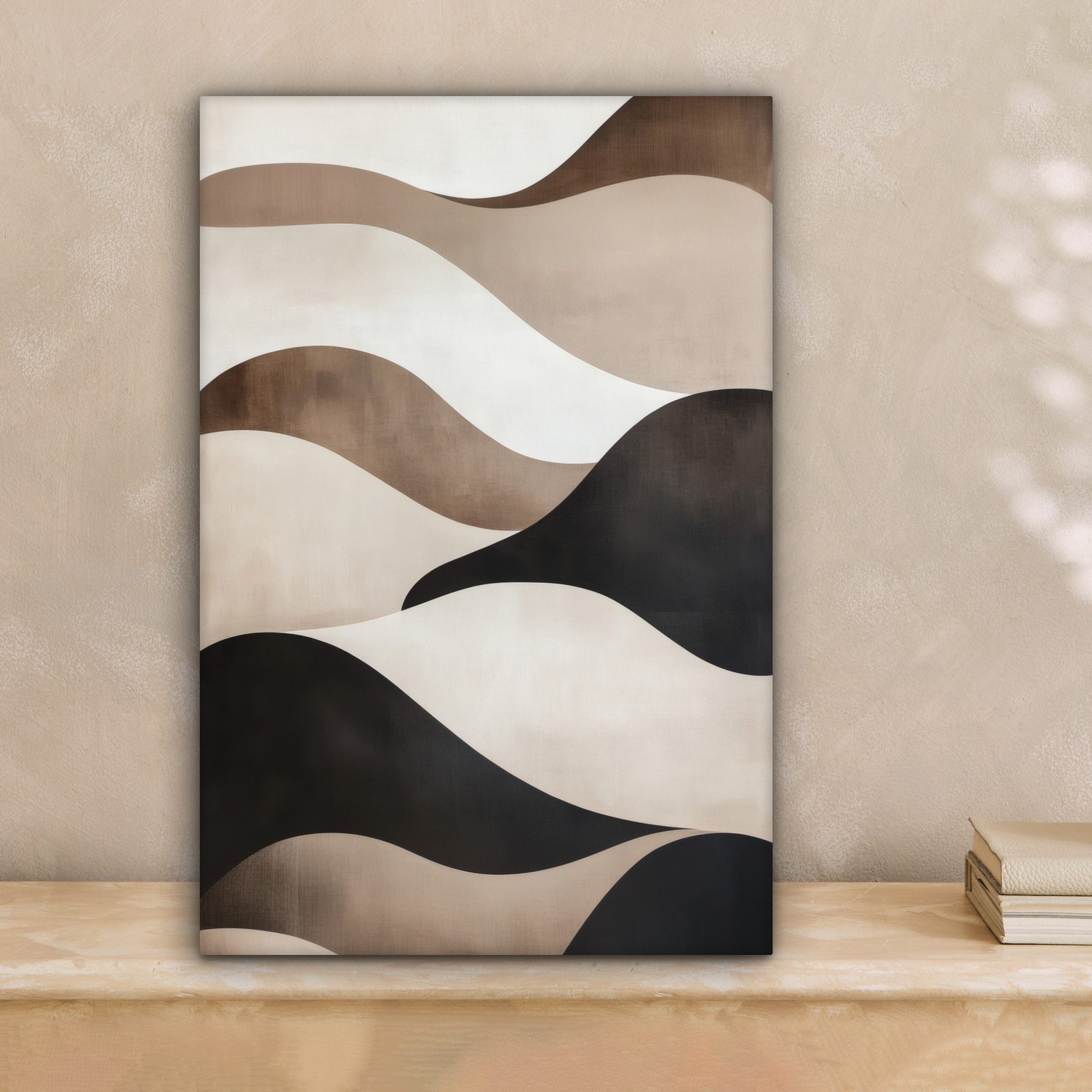 OneMillionCanvasses® Leinwandbild Wellen - Abstrakt - Beige, Fotodruck (1 S günstig online kaufen