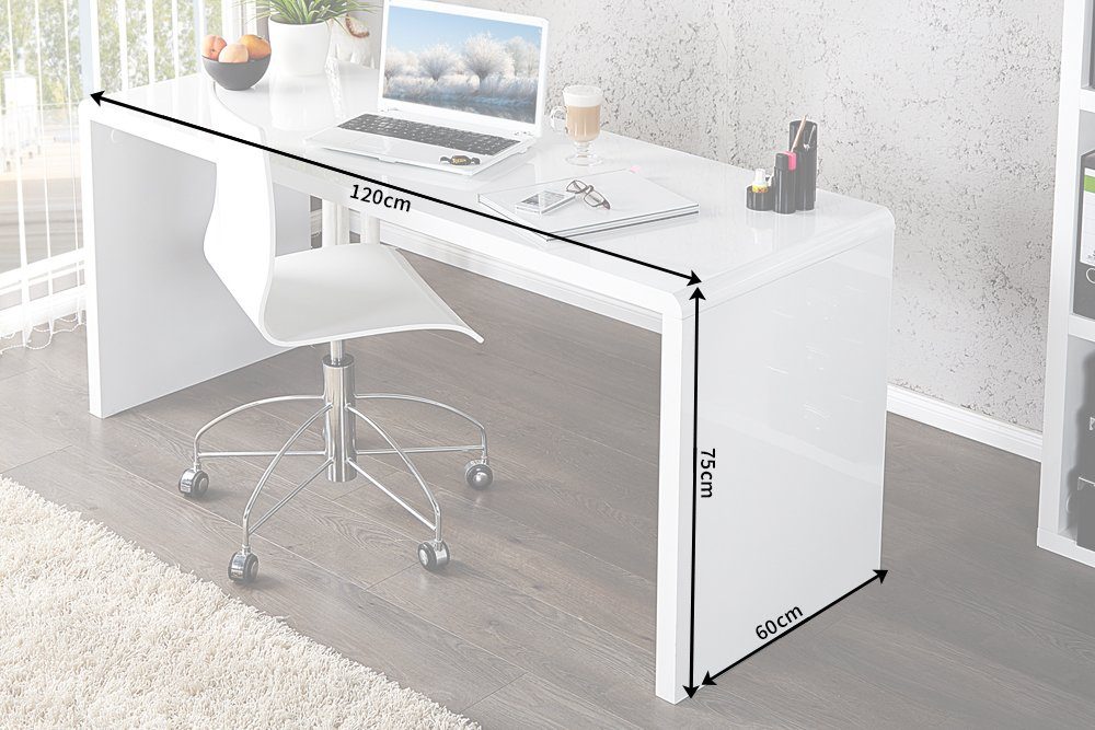 Modern Design FAST · riess-ambiente Home TRADE Office Arbeitszimmer 120cm · weiß, Schreibtisch · Hochglanz