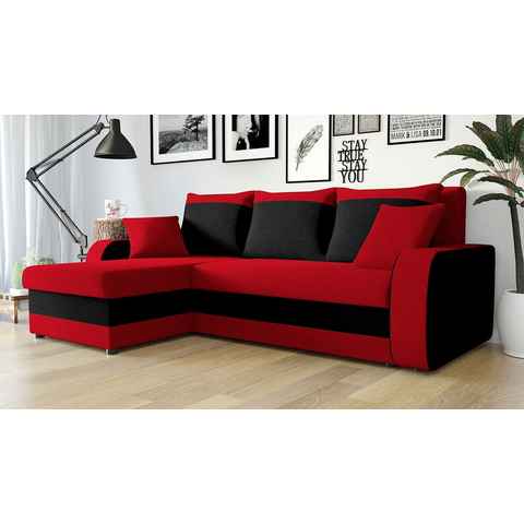 MIRJAN24 Ecksofa Kris, mit Schlaffunktion und zwei Bettkasten, L-Form mit Kissen-Set, L: 238 cm