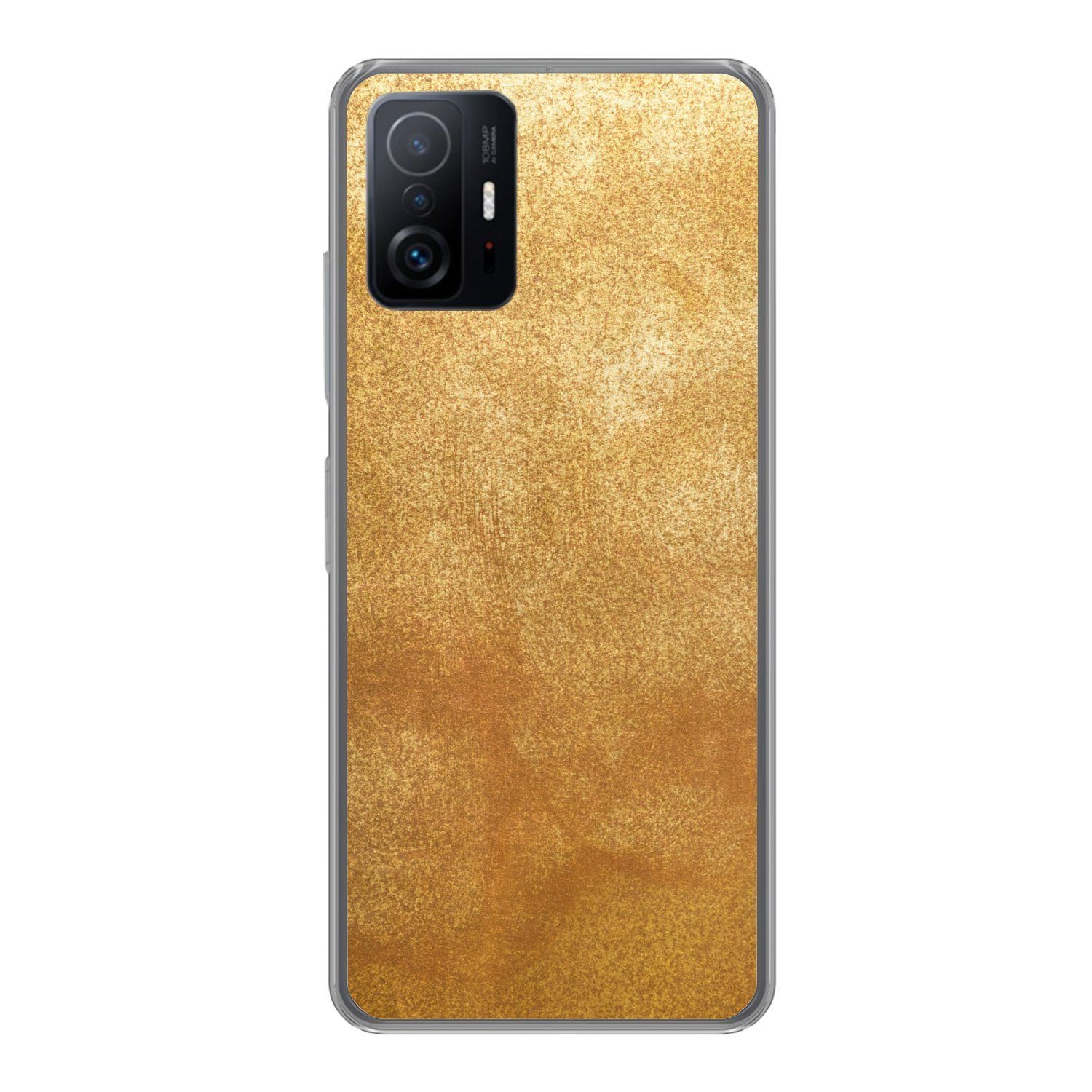 MuchoWow Handyhülle für Xiaomi 11 Lite 5G NE Eisen - Rost - Gold - Metall - Luxus, Phone Case, Silikon, Schutzhülle Dünn