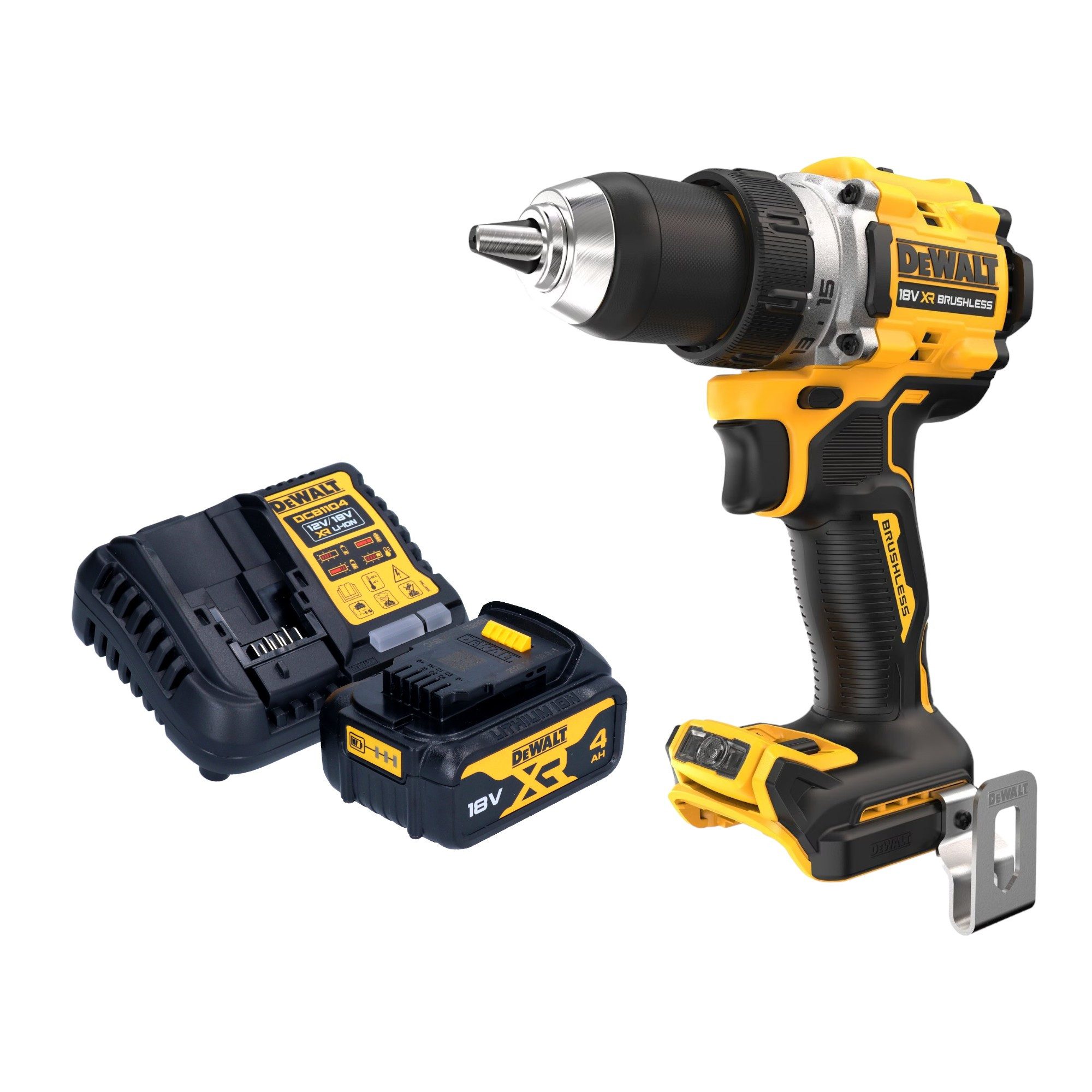 DeWalt Säulenbohrmaschine DCD 800 M1 18 V 90 Nm Brushless + 1x Akku 4,0 Ah + Ladegerät