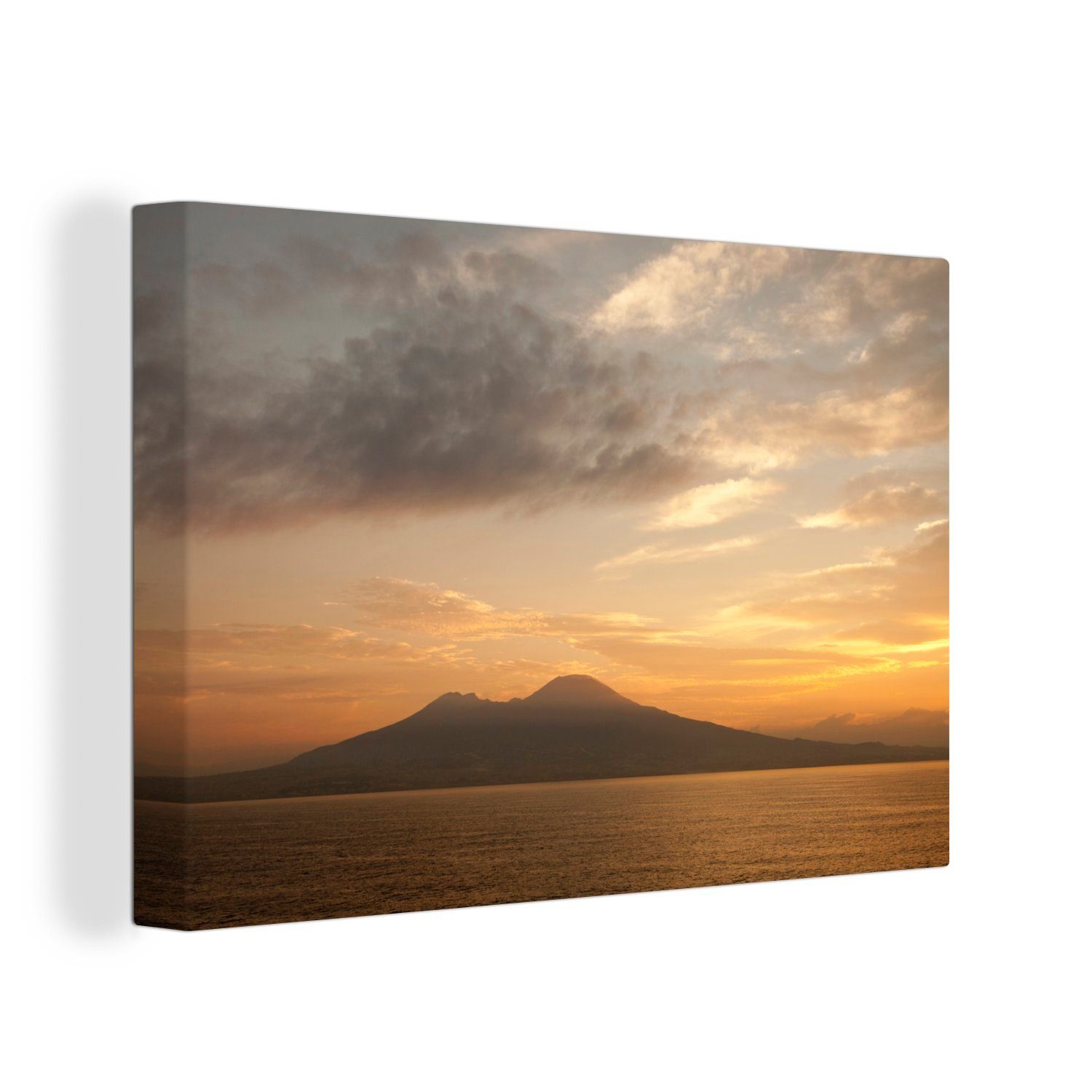 Leinwandbilder, Vesuv Pompeji, von Sonnenuntergang 30x20 (1 der in Wanddeko, OneMillionCanvasses® Aufhängefertig, cm St), Leinwandbild bei Wandbild Nähe