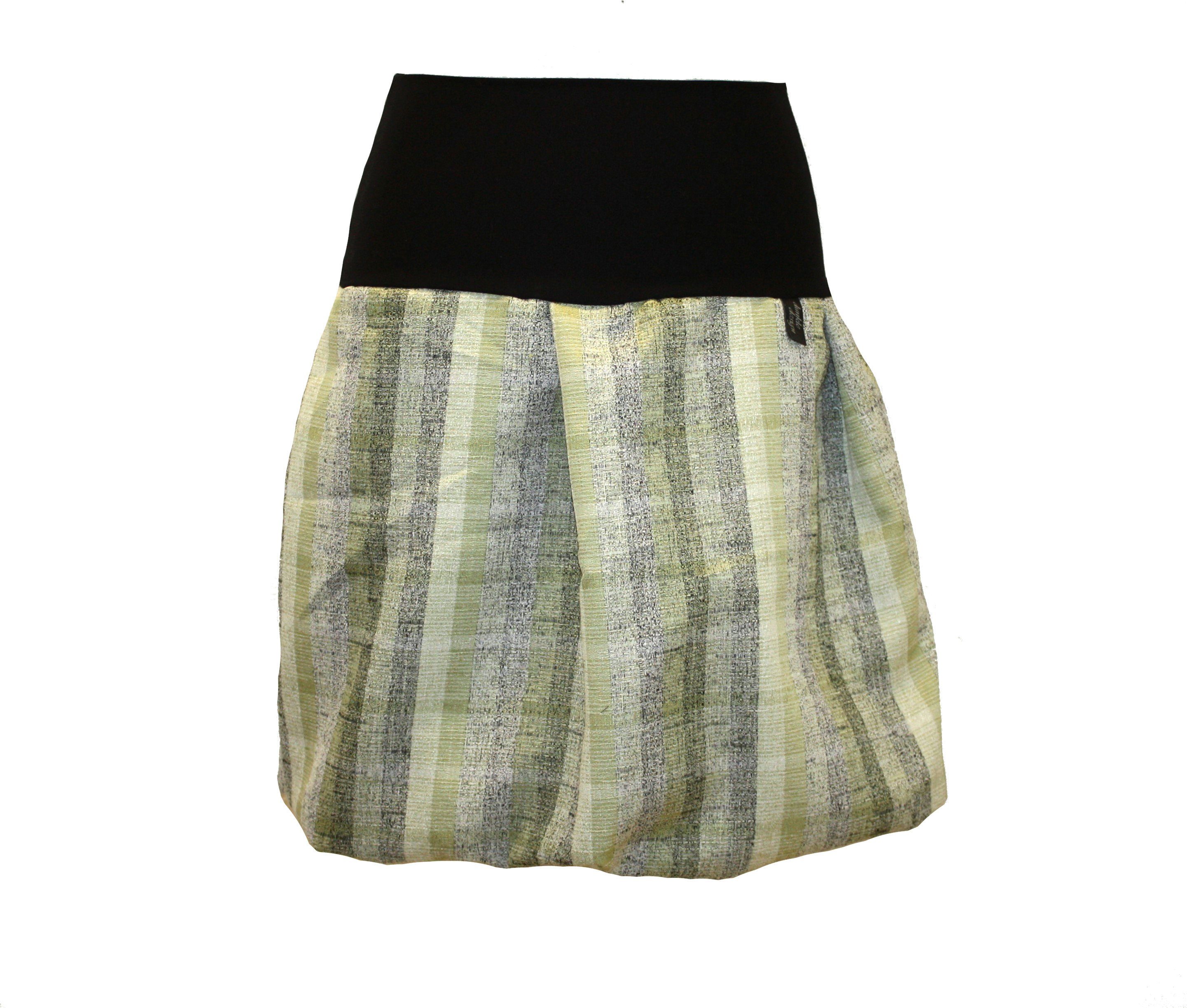 dunkle design Ballonrock Grün Weiß Kariert 51cm elastischer Bund