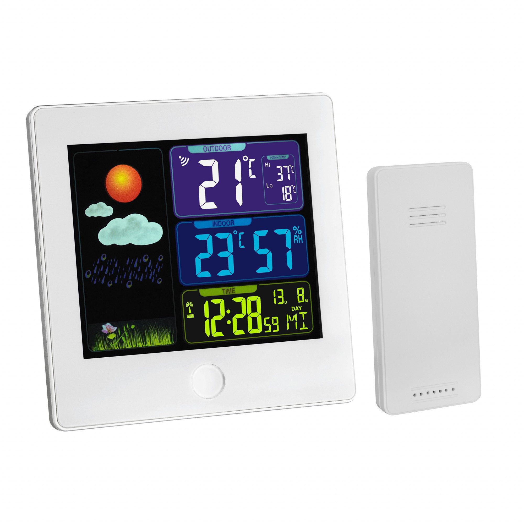 TFA Dostmann Funk-Wetterstation mit Farbdisplay und Wettervorhersage Funkwetterstation (Wettervorhersage mit farbigem Wetterbild)