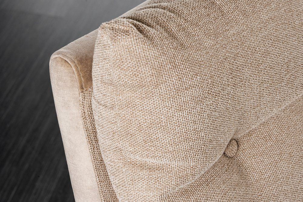 riess-ambiente Sitzbank BIG GEORGE 160cm champagner beige - Samt, Strukturstoff, Metall-Beine (Einzelartikel, 1-St), mit Taschenfederkern & Rückenlehne – ideal  – Bild 5 von 5