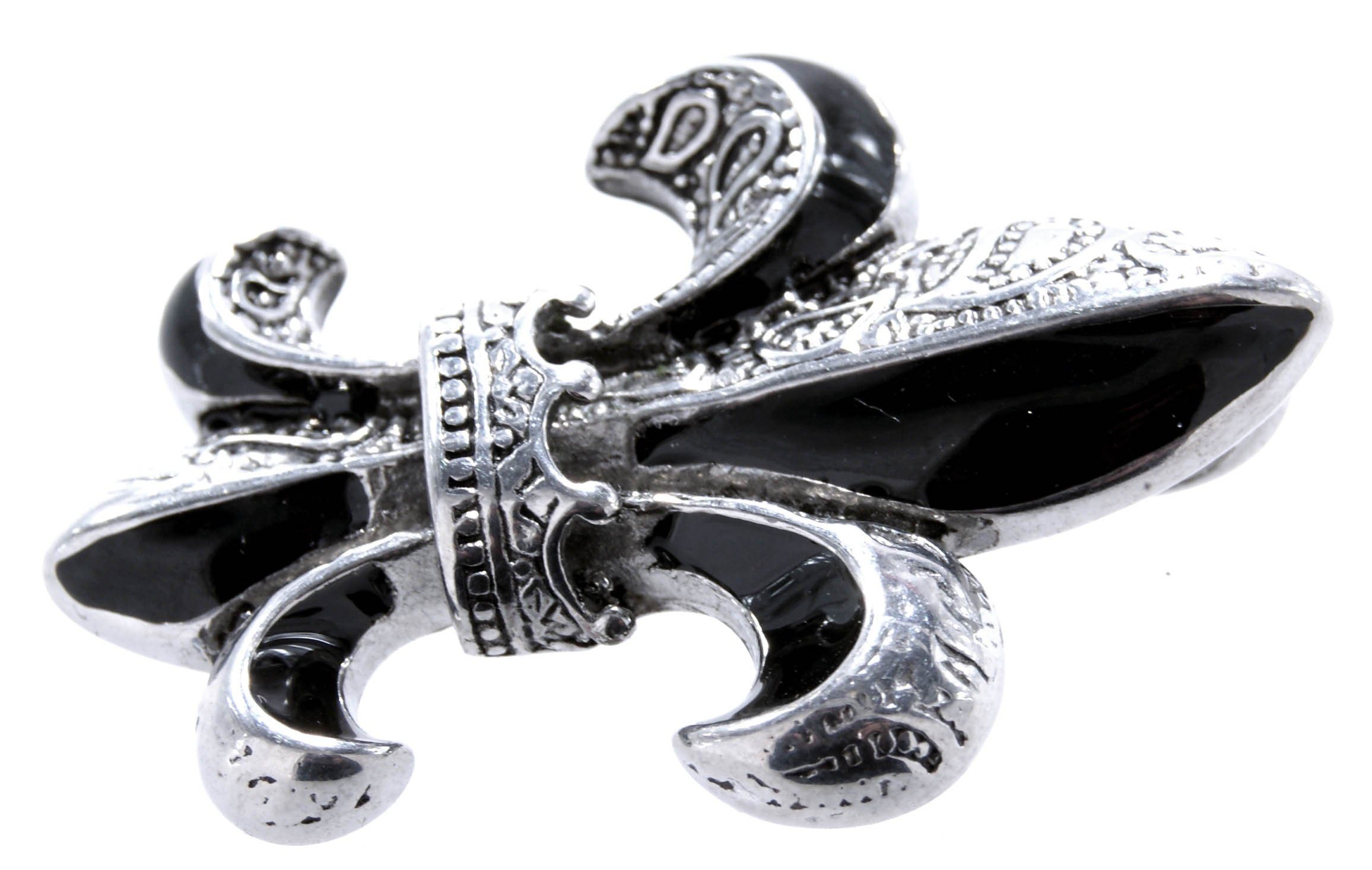 Kiss of Leather Kettenanhänger Fleur-de-Lis Edelstahl französische Lilie Fleur de Lis / Lys Blume