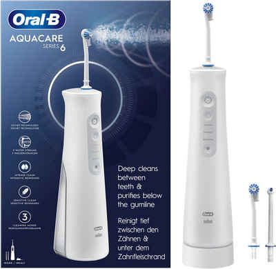 Oral B Munddusche AquaCare 6, Aufsätze: 3 St., Kabellose mit Oxyjet-Technologie